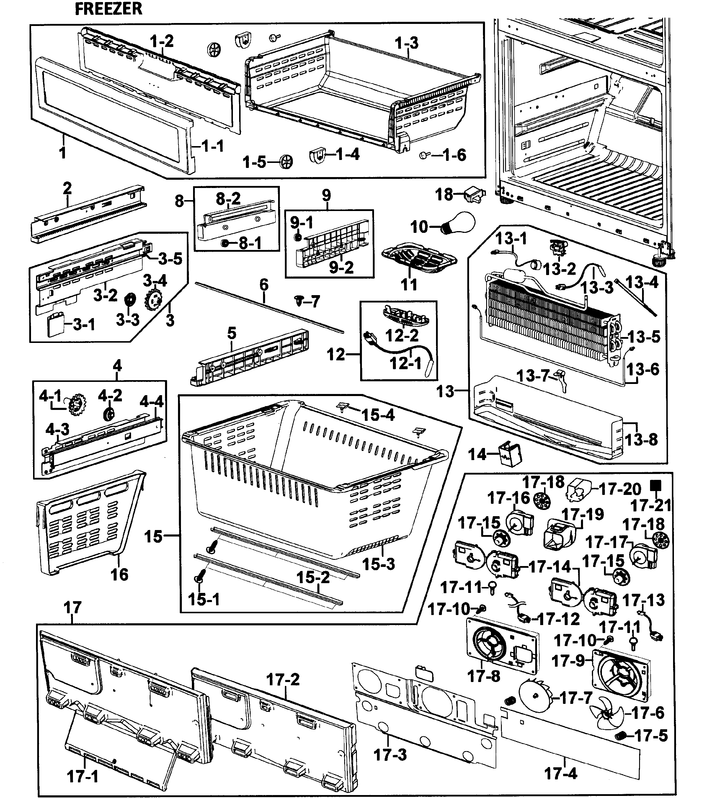 Samsung RF26VABWP/XAA-00 freezer diagram