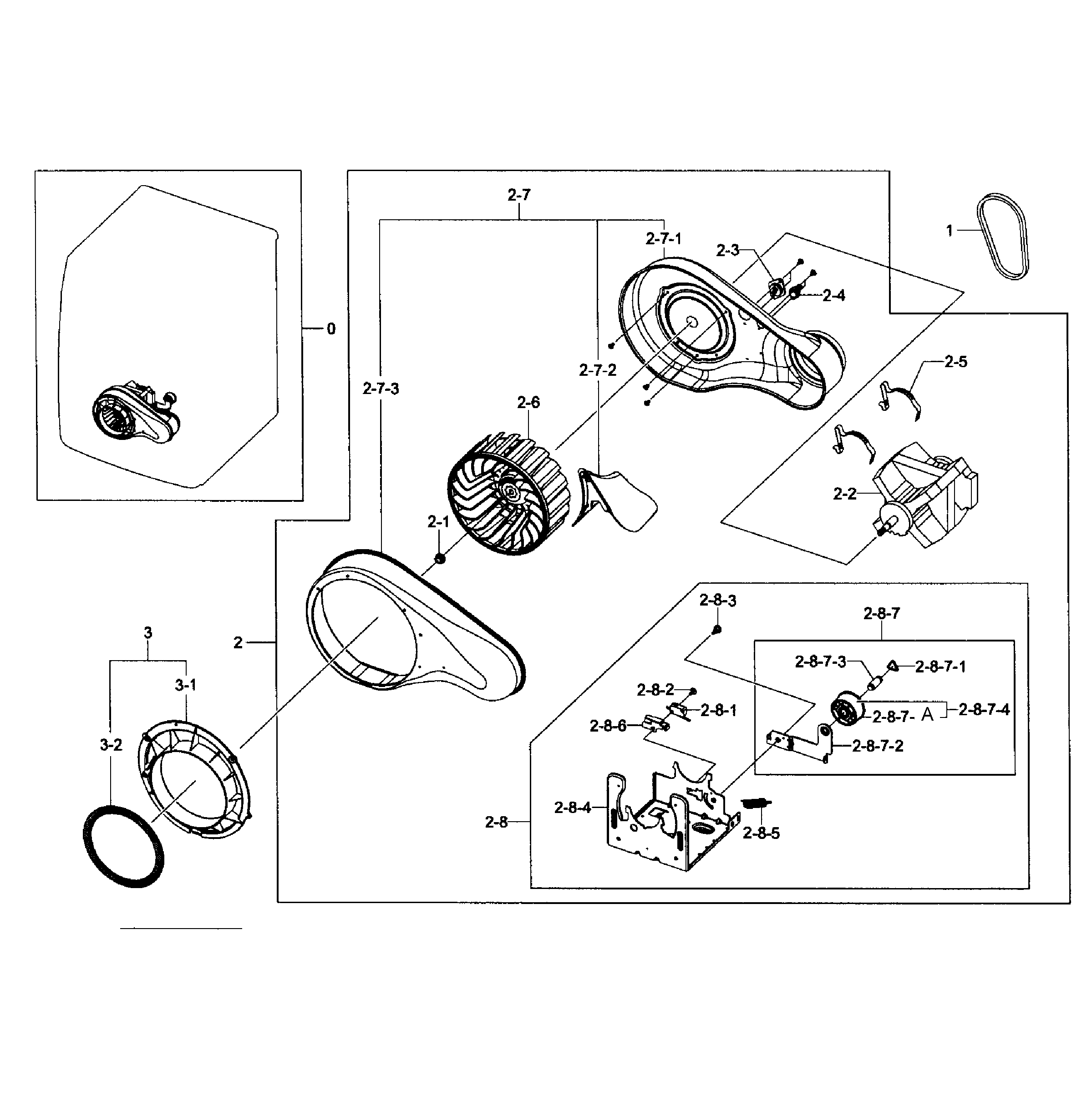 Samsung DV431AEW/XAA-01 motor assy diagram