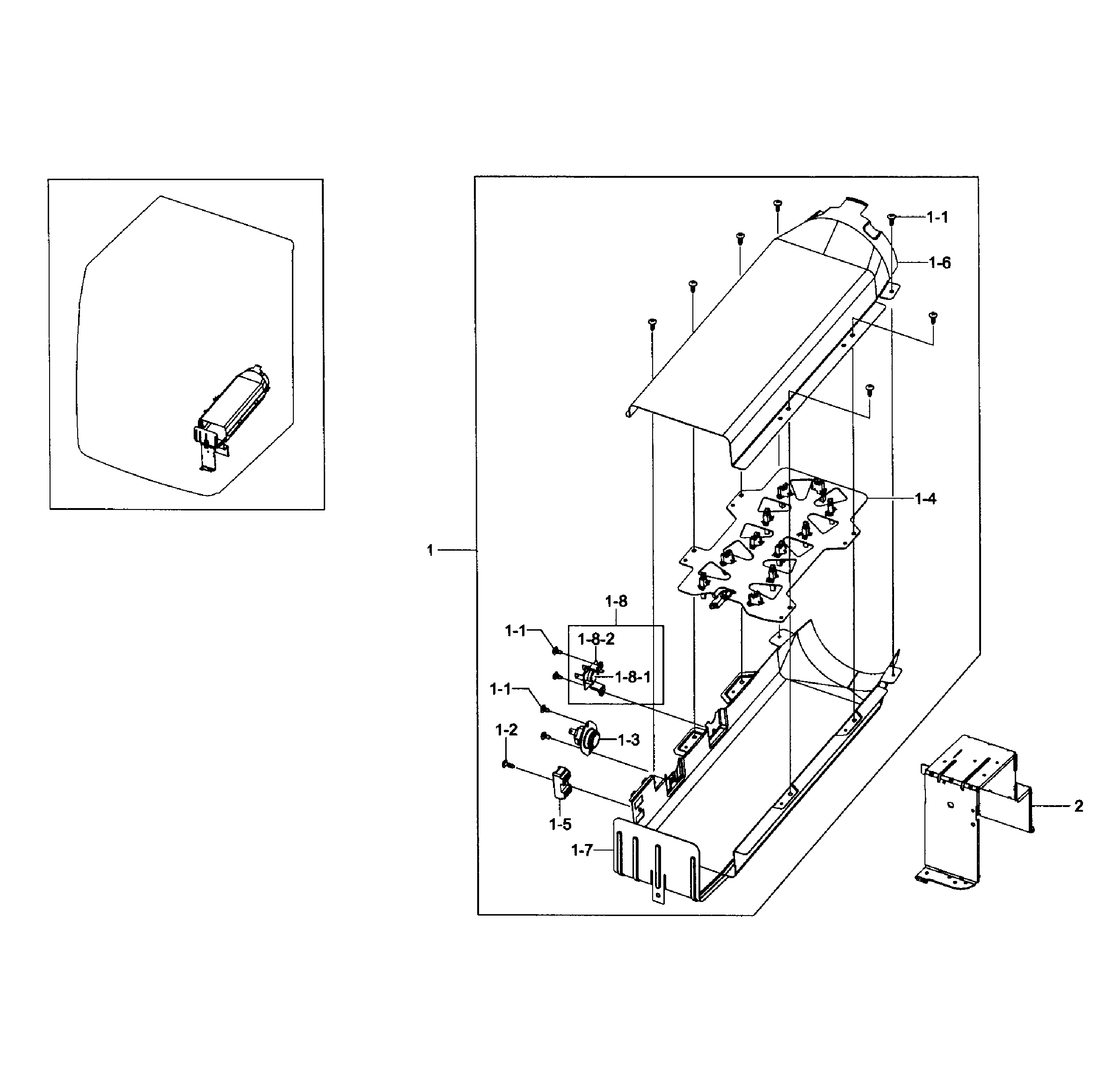 Samsung DV431AEW/XAA-01 heater assy diagram