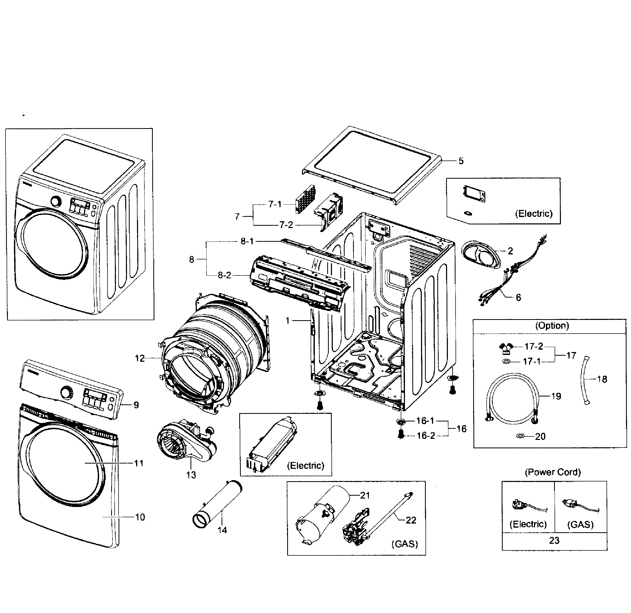 Samsung DV431AGW/XAA-02 main assy diagram
