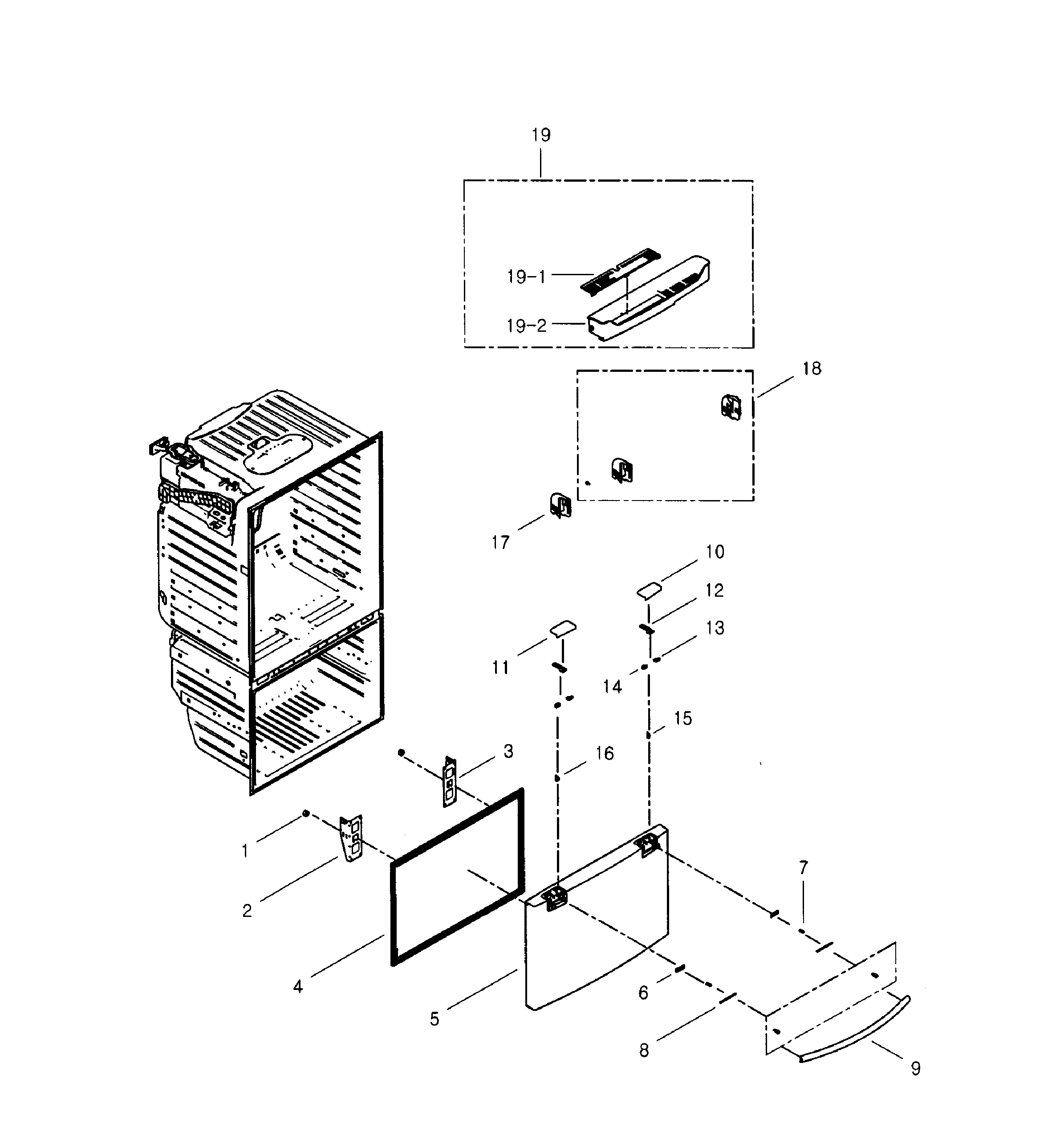 Samsung RFG29PHDBP/XAA-01 freezer door diagram