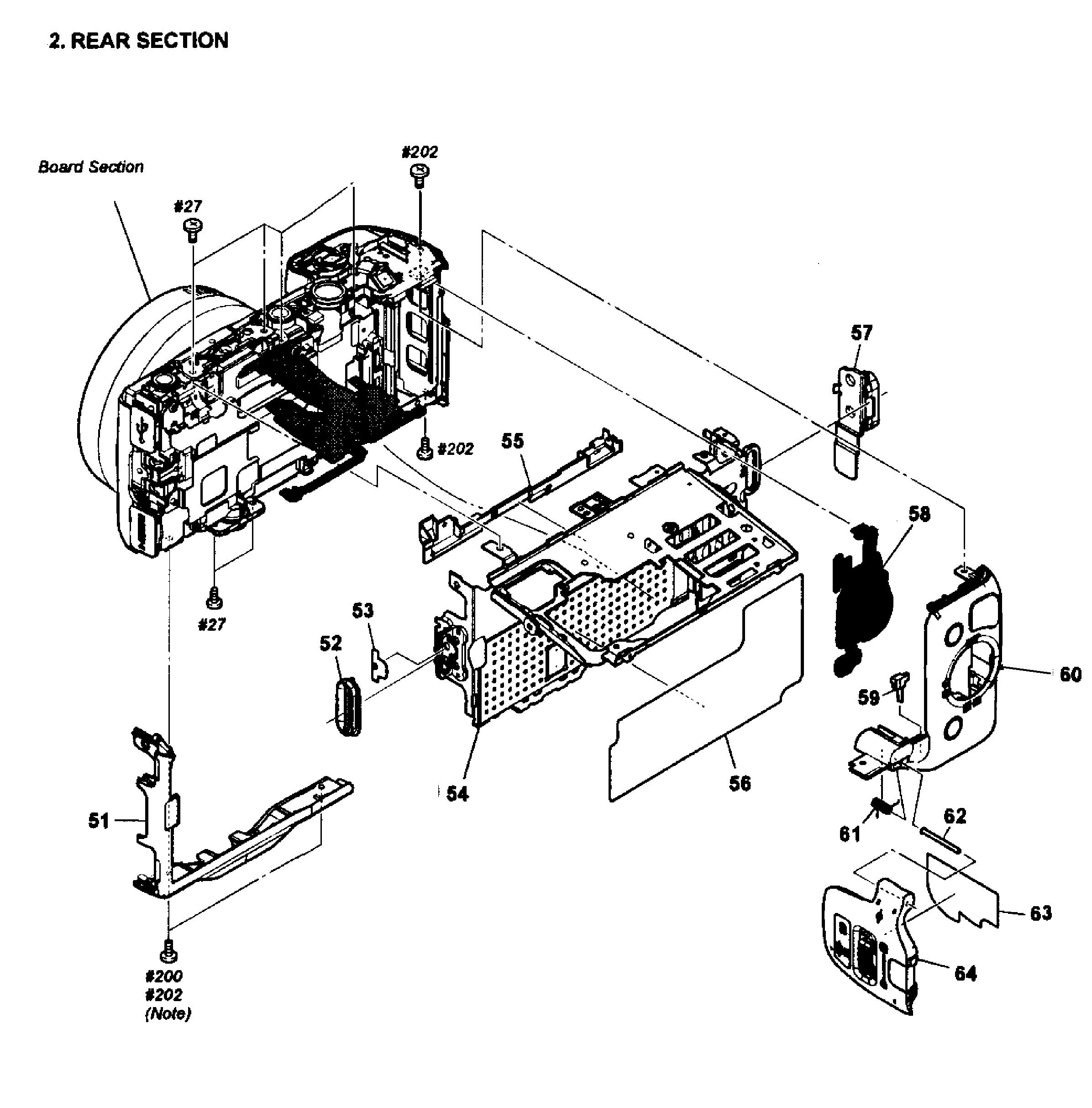 Sony NEX-5NK/B rear assy diagram