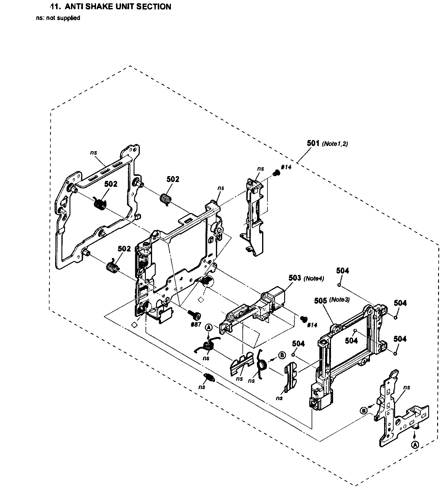 Sony SLT-A57 anti shake assy diagram