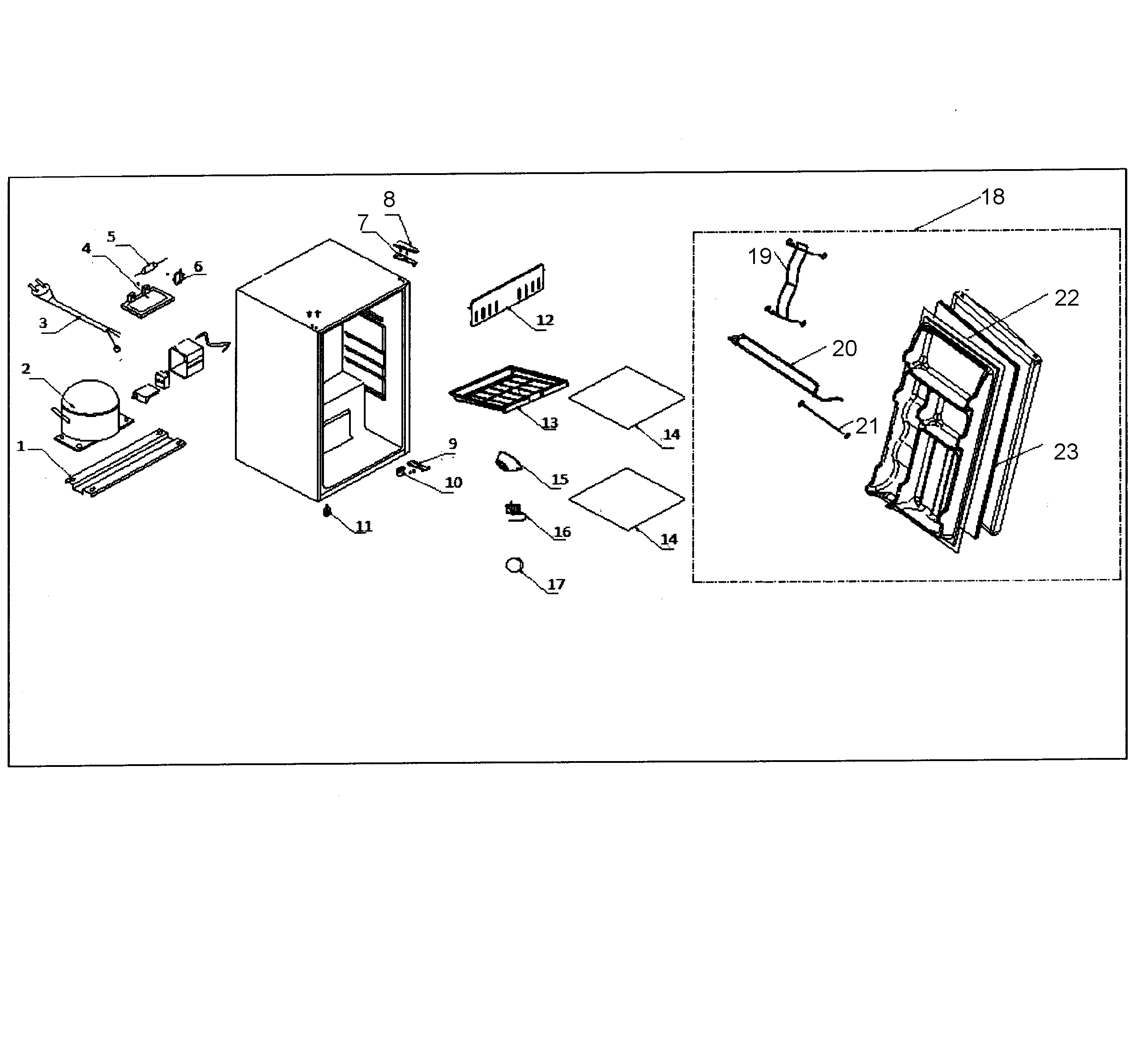 Kenmore HS157S refrigerator diagram
