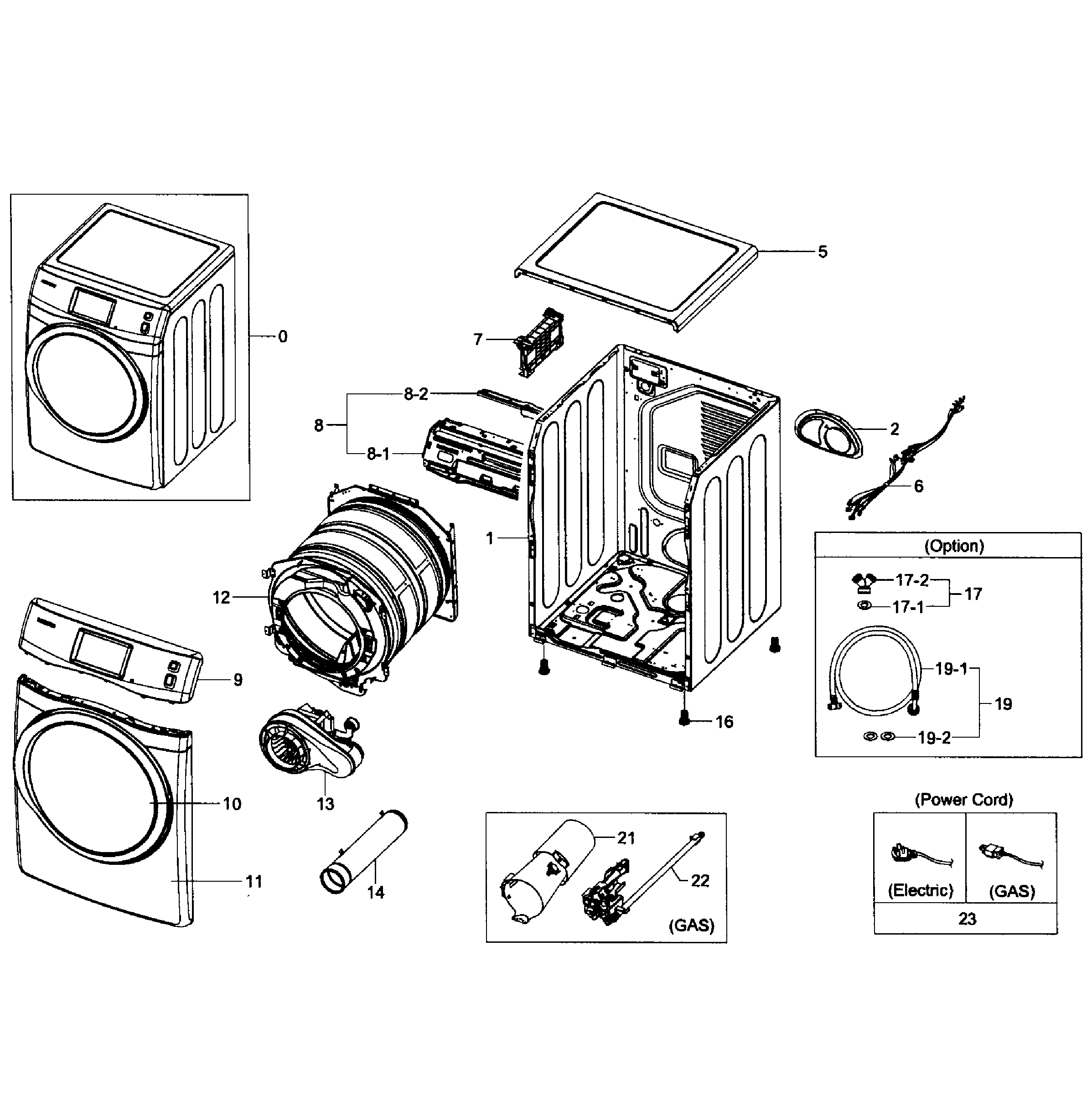 Samsung DV457GVGSWR/AA-01 main assy diagram