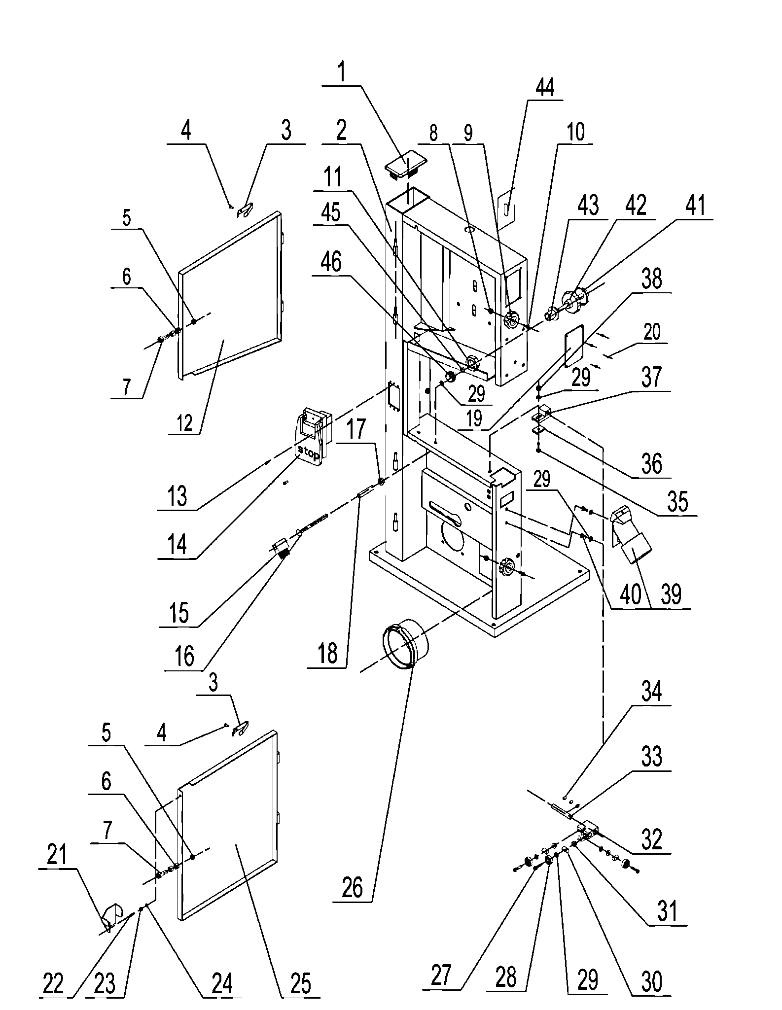 Craftsman 12432607 cabinet assy diagram