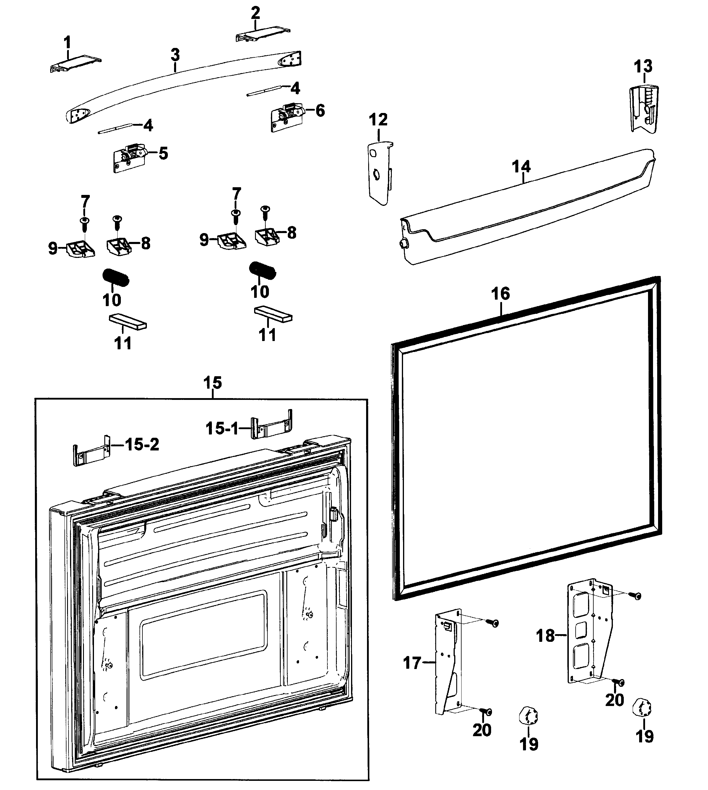 Samsung RFG237AARS/XAA-00 freezer door diagram