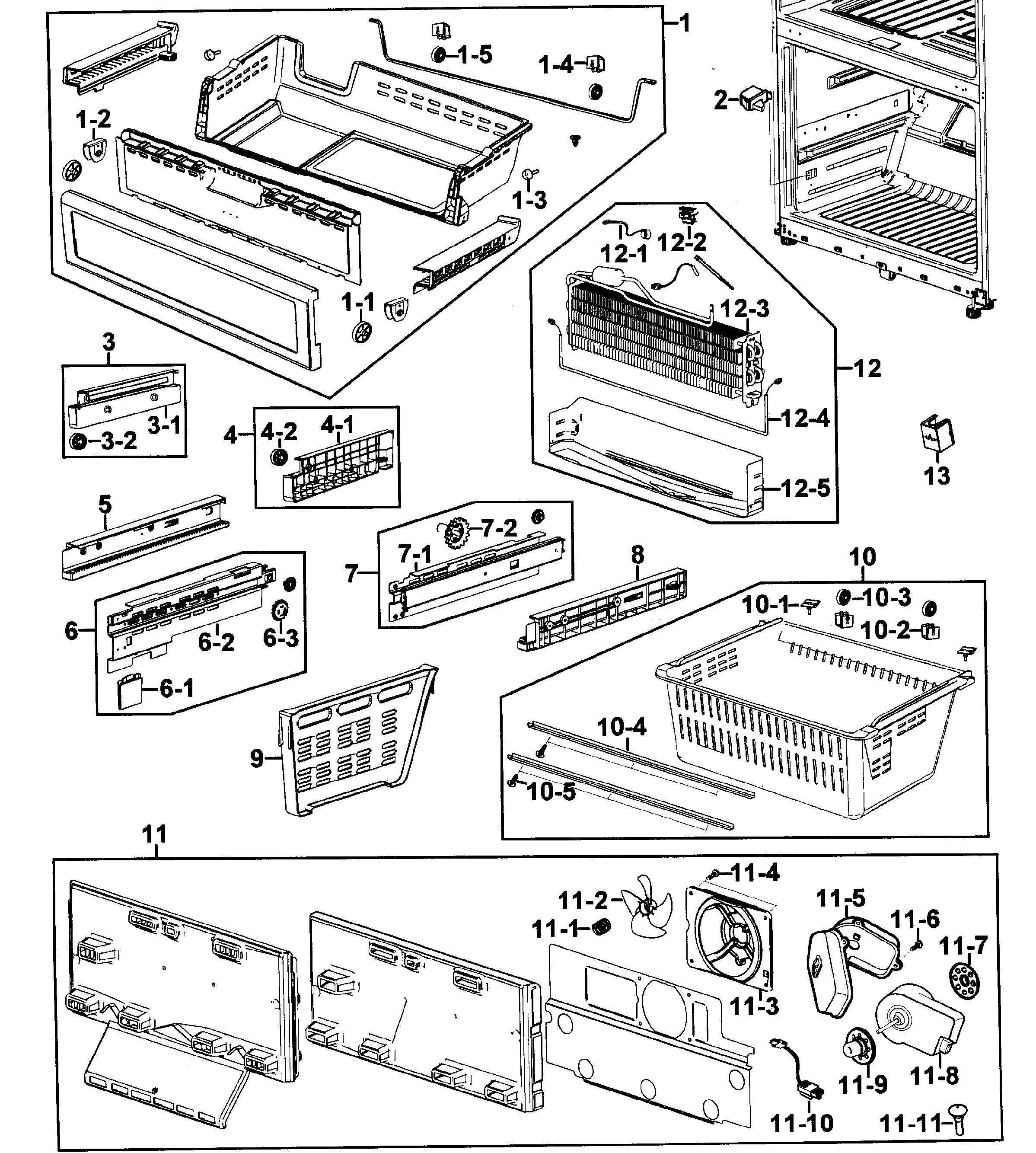 Samsung RF267AEBP/XAA-00 freezer diagram