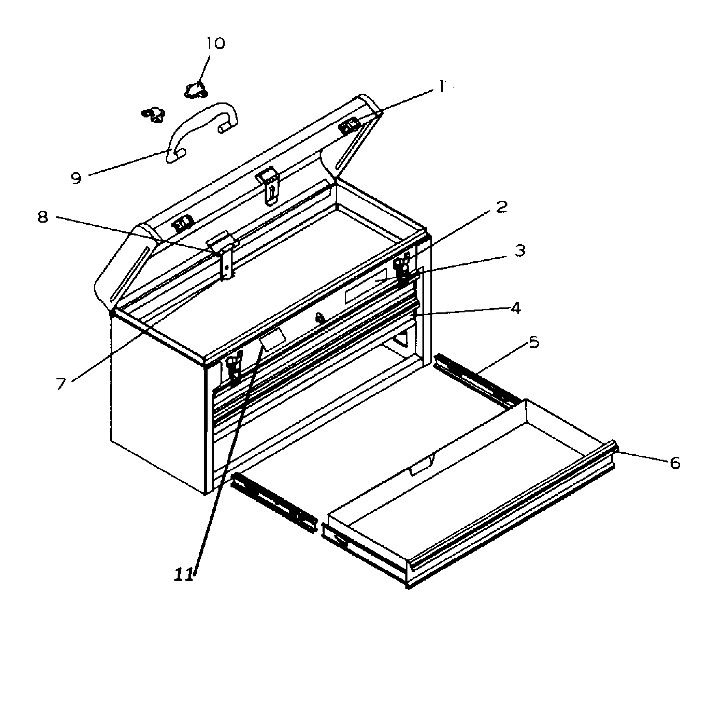 Craftsman 706653355 portable chest diagram
