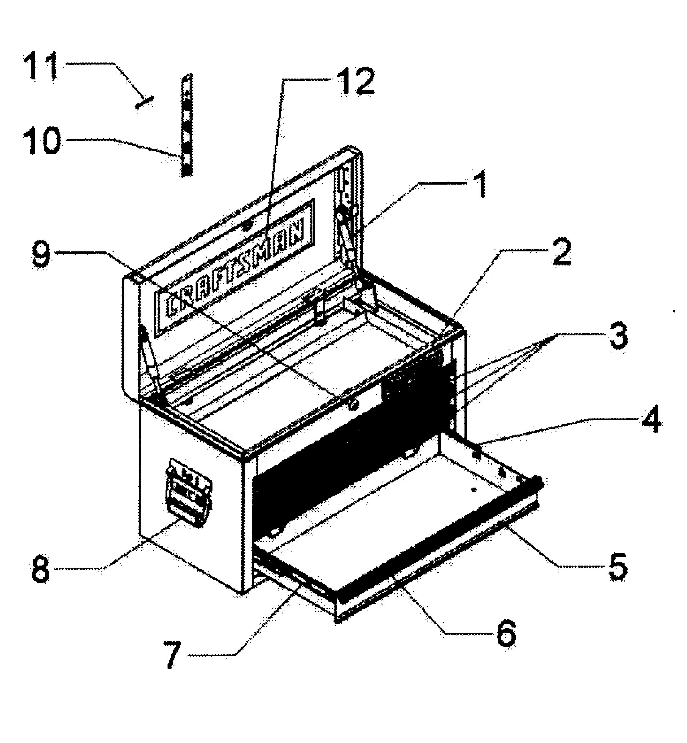 Craftsman 706353460 cabinet parts diagram