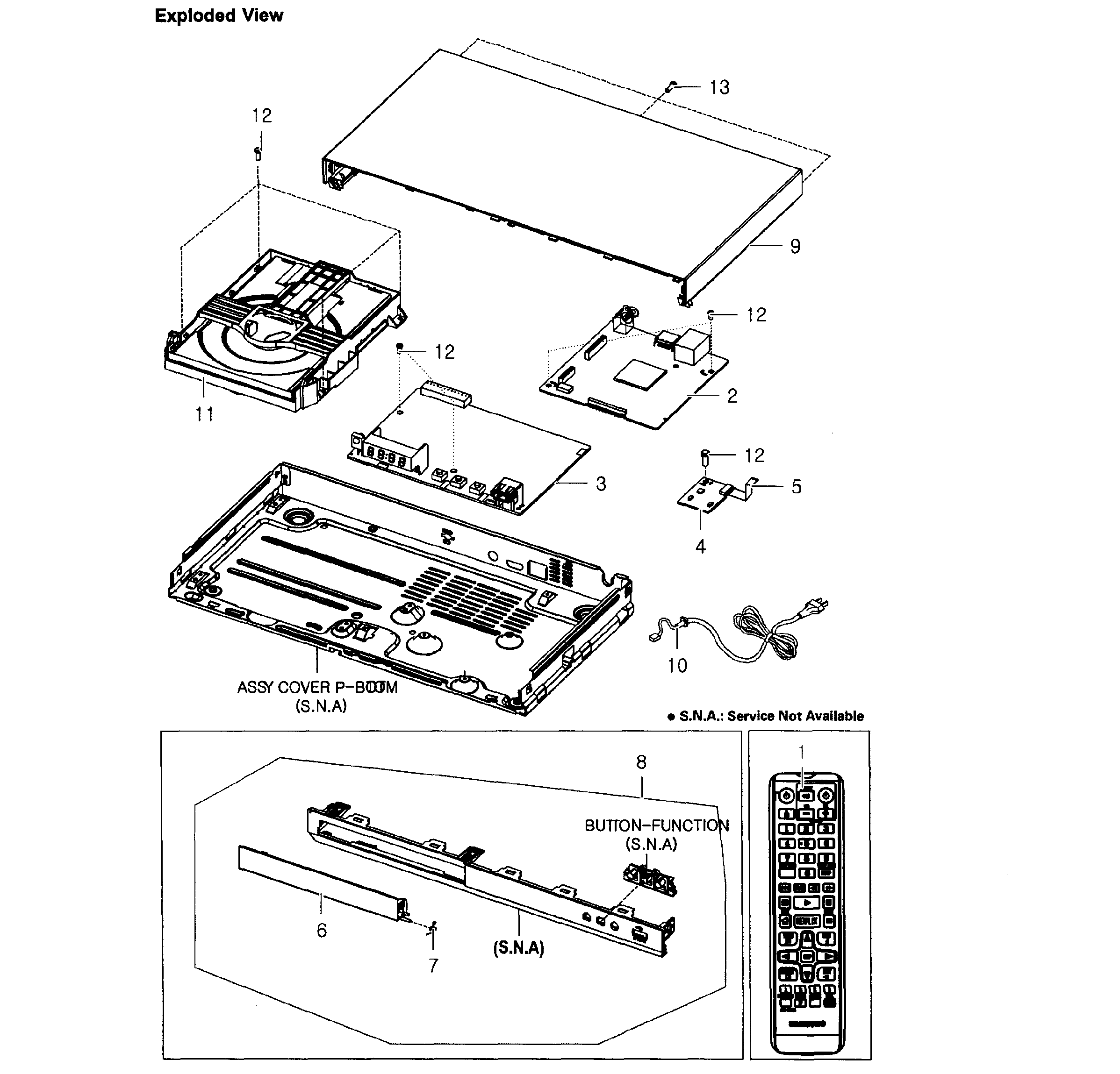 Samsung BD-E5900/ZA-QG04 cabinet parts diagram