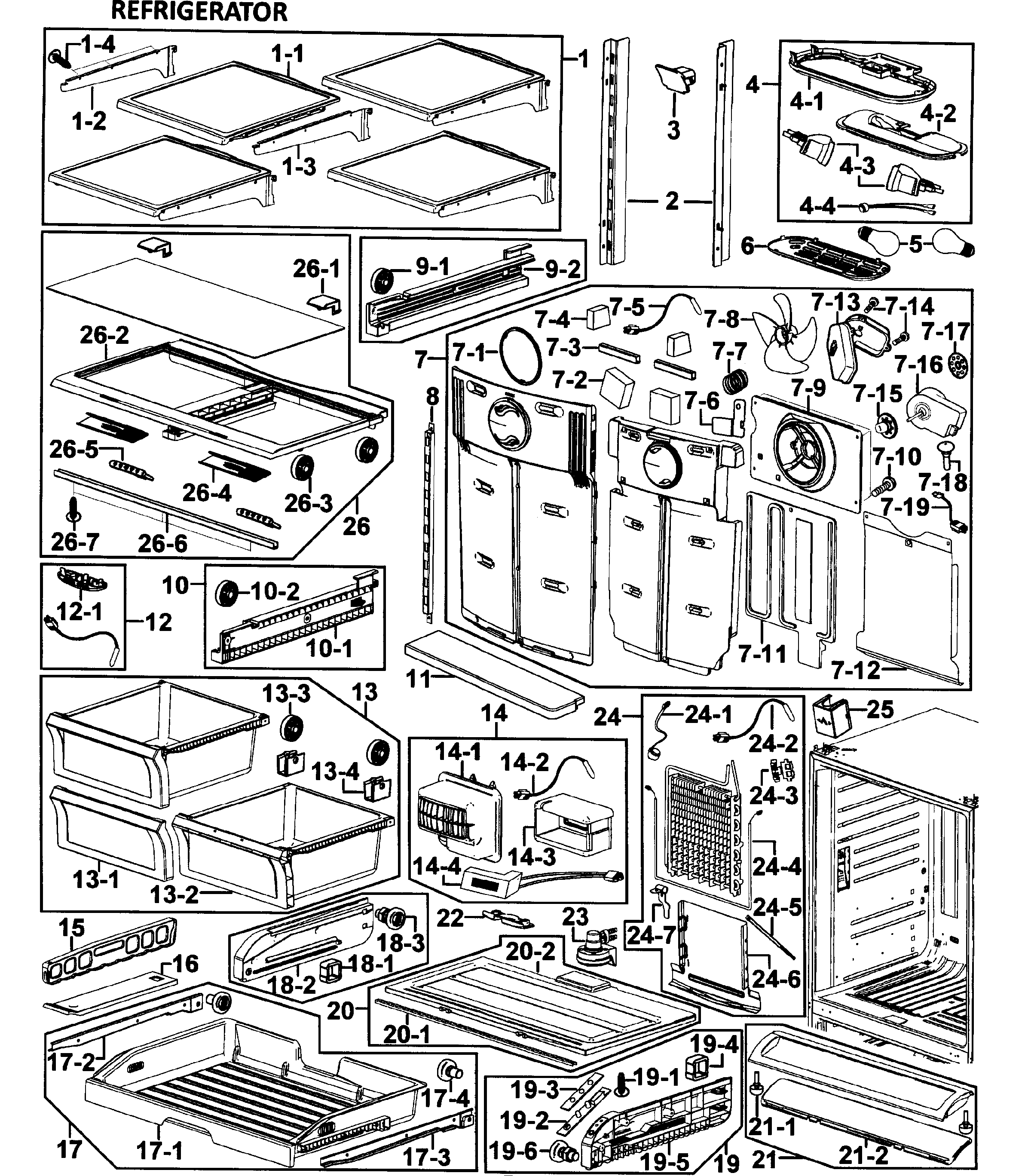Samsung RF265ABPN/XAA-00 refrigerator diagram