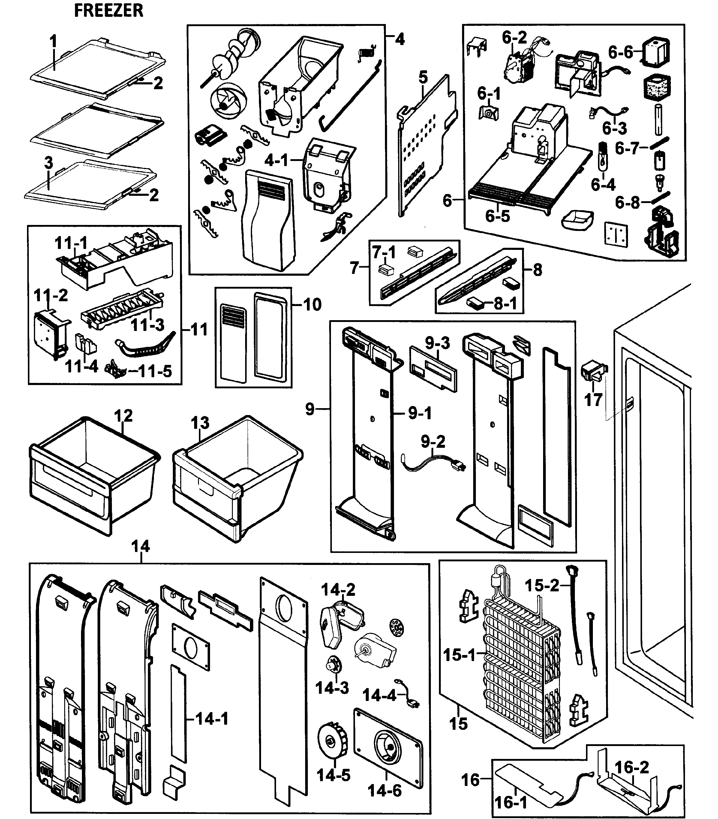 Samsung RH269LBSH/XAA-00 freezer diagram