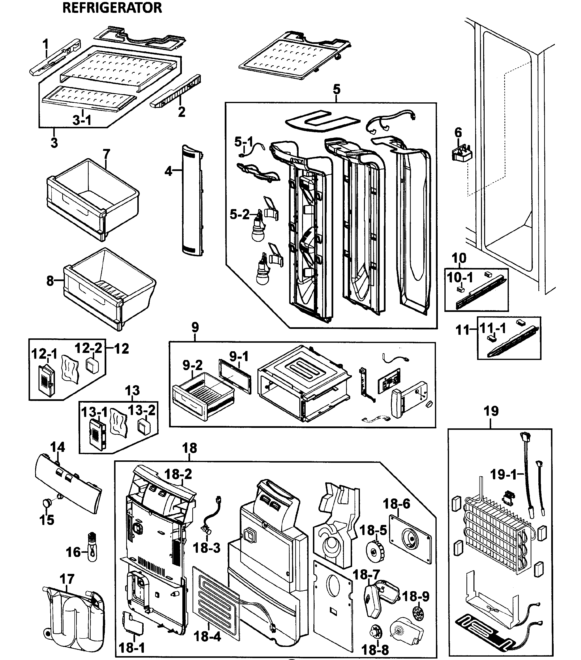 Samsung RH269LBSH/XAA-00 rerigerator diagram