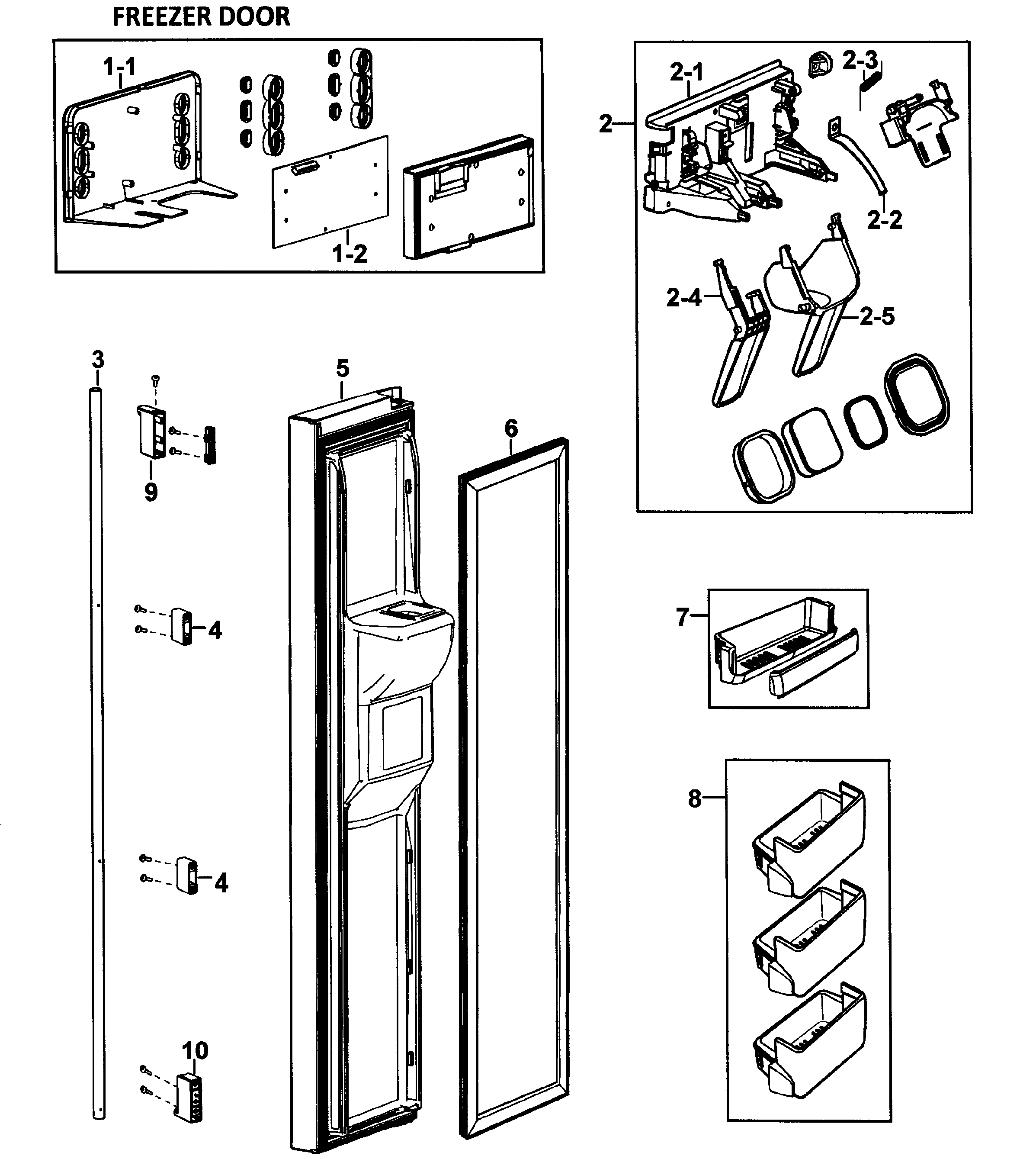 Samsung RH269LBSH/XAA-00 left door diagram