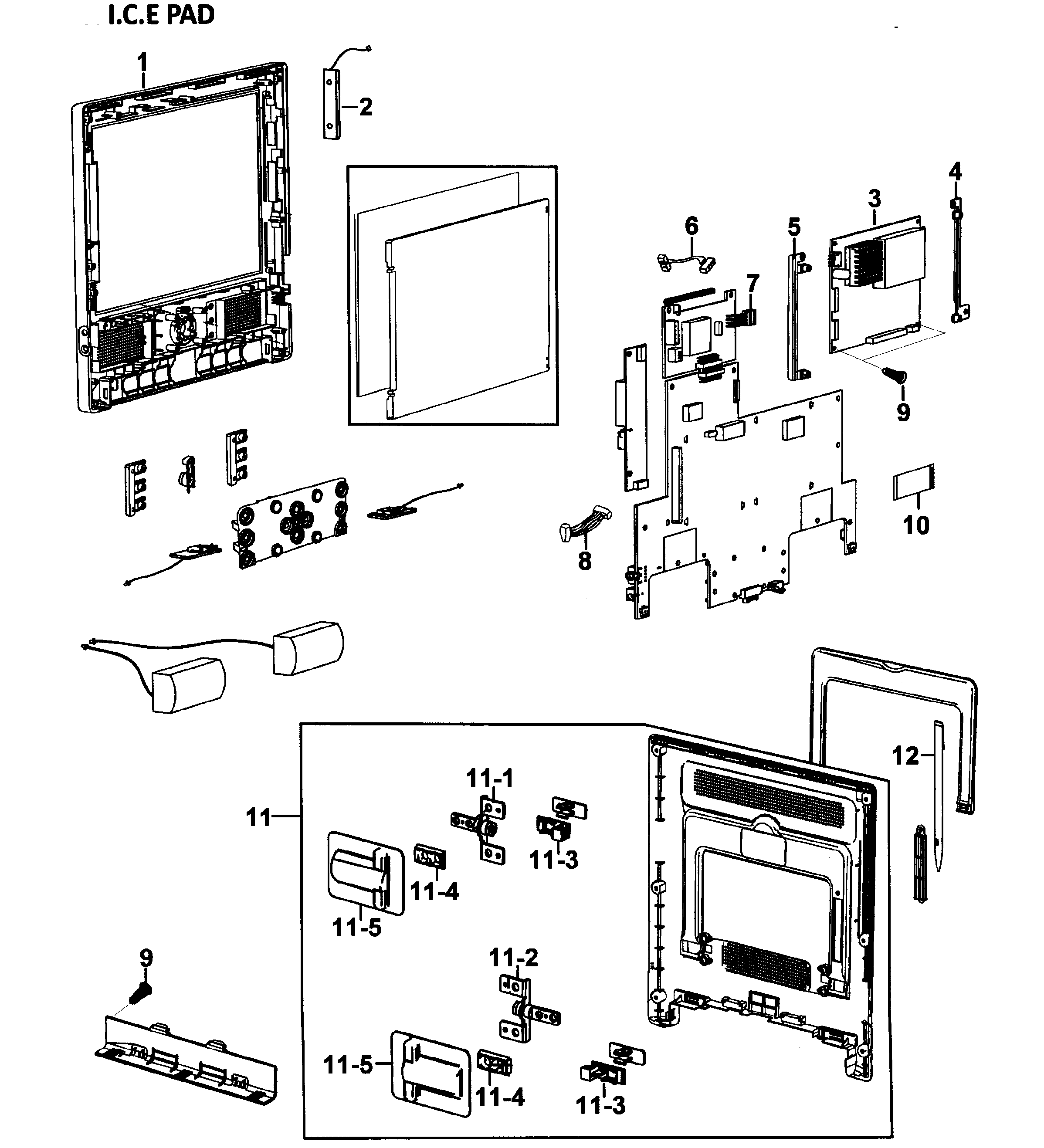 Samsung RH269LBSH/XAA-00 i.c.e pad diagram