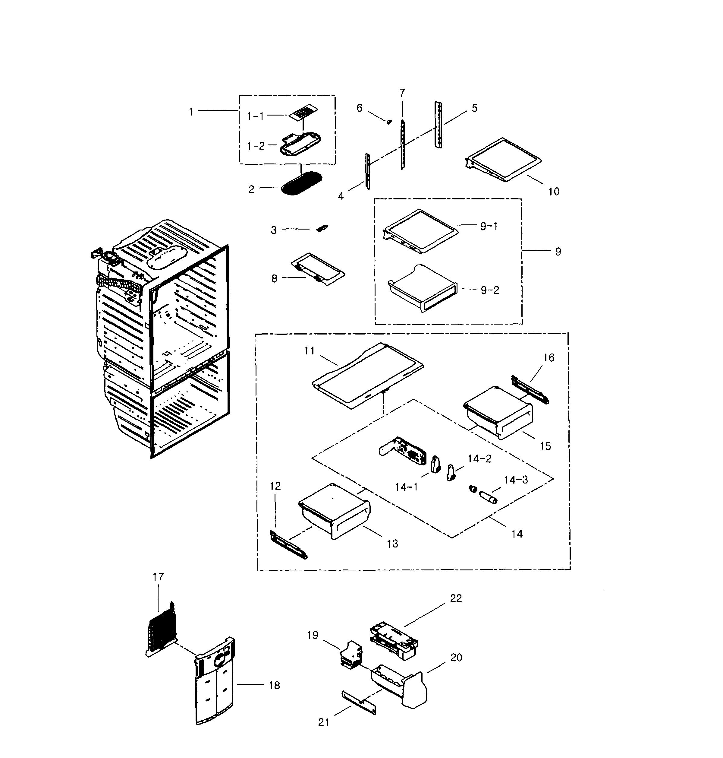 Samsung RFG296HDRS/XAA-02 refrigerator diagram