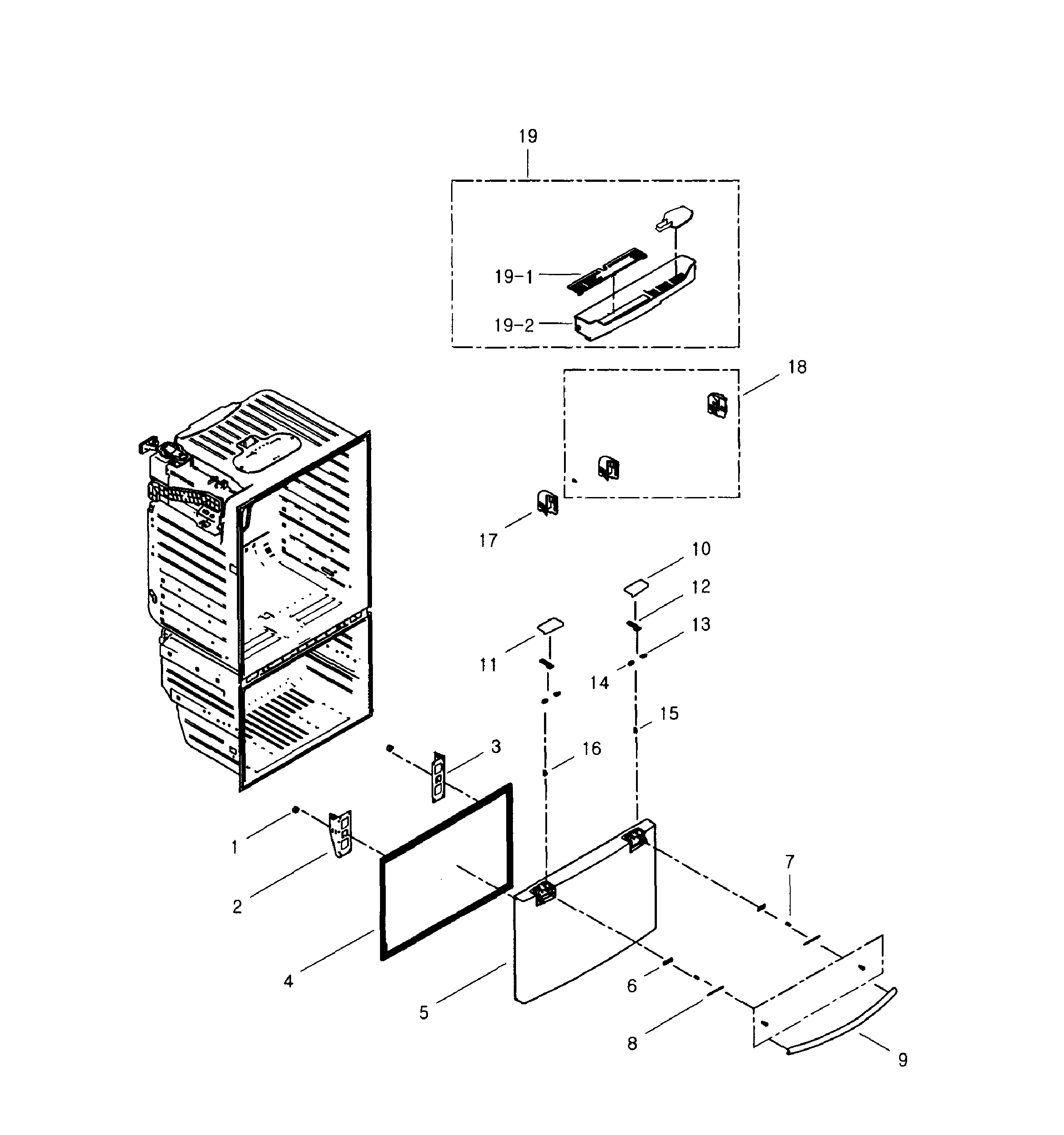 Samsung RFG296HDRS/XAA-02 freezer door diagram