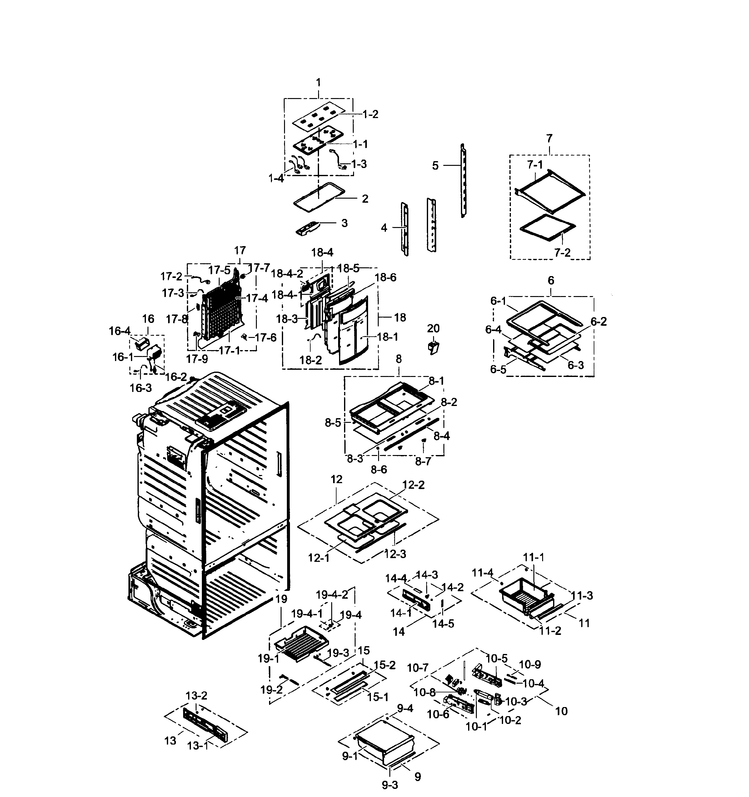 Samsung RF260BEAESP/AA-01 refrigerator diagram