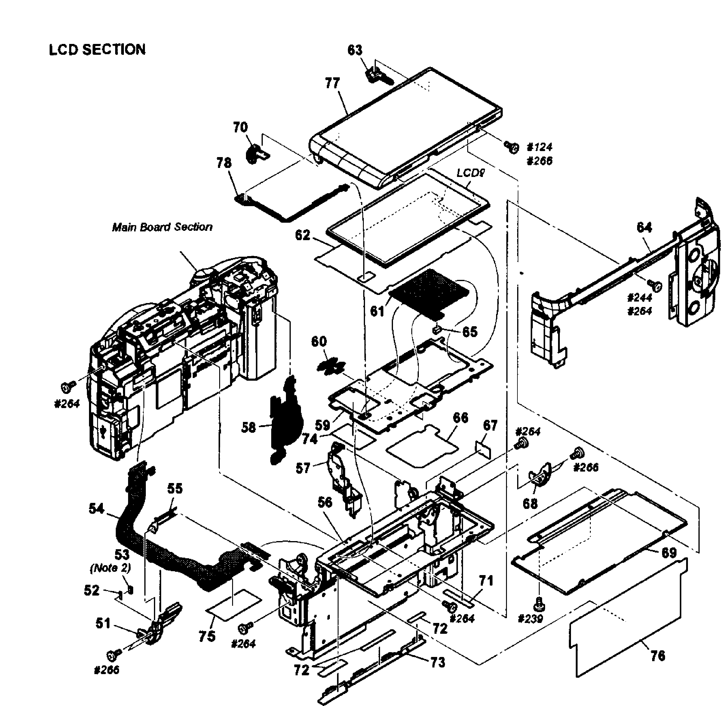 Sony NEX-F3K/P lcd assy diagram