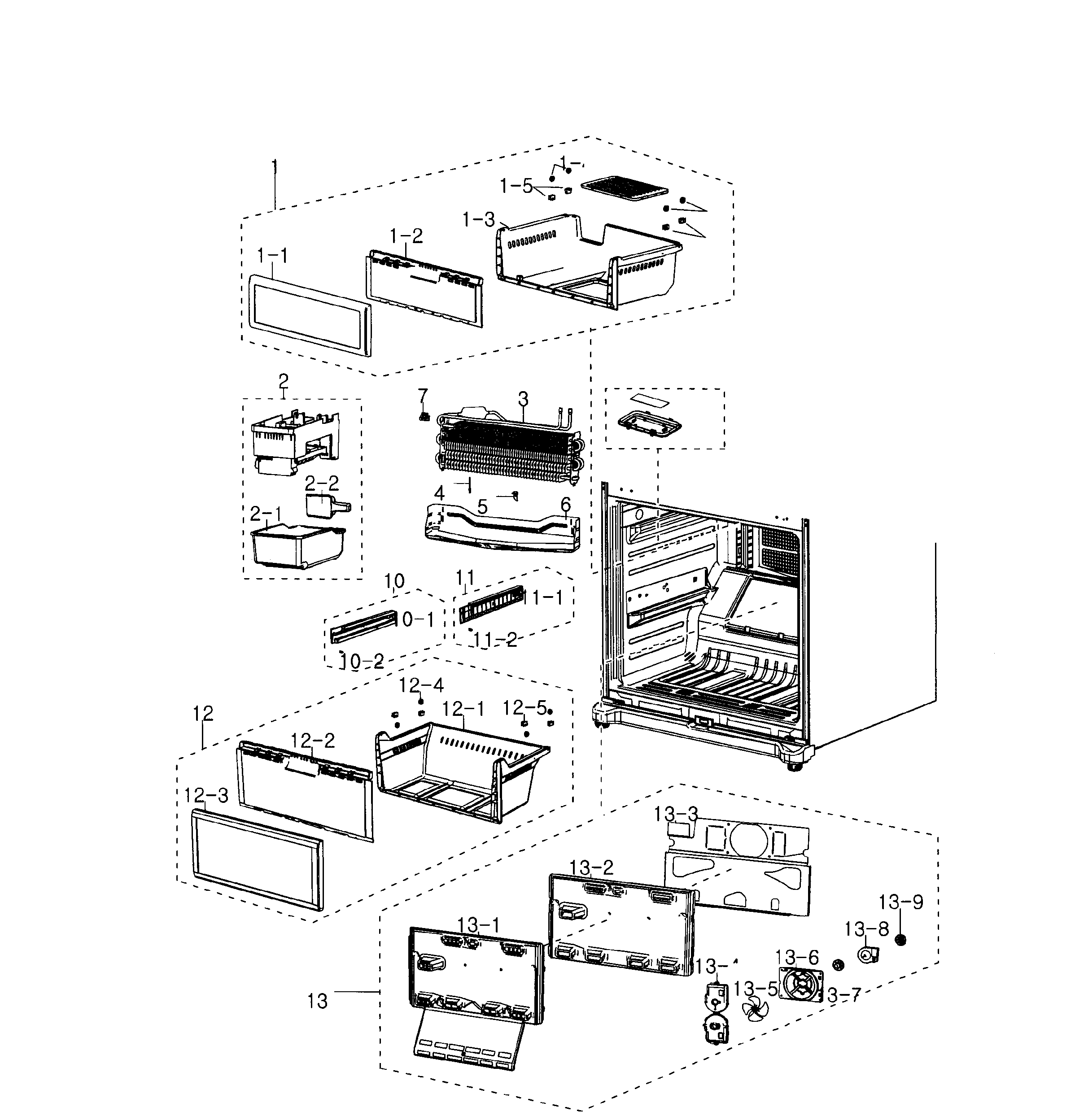 Samsung RB195ACPN/XAA-01 freezer diagram