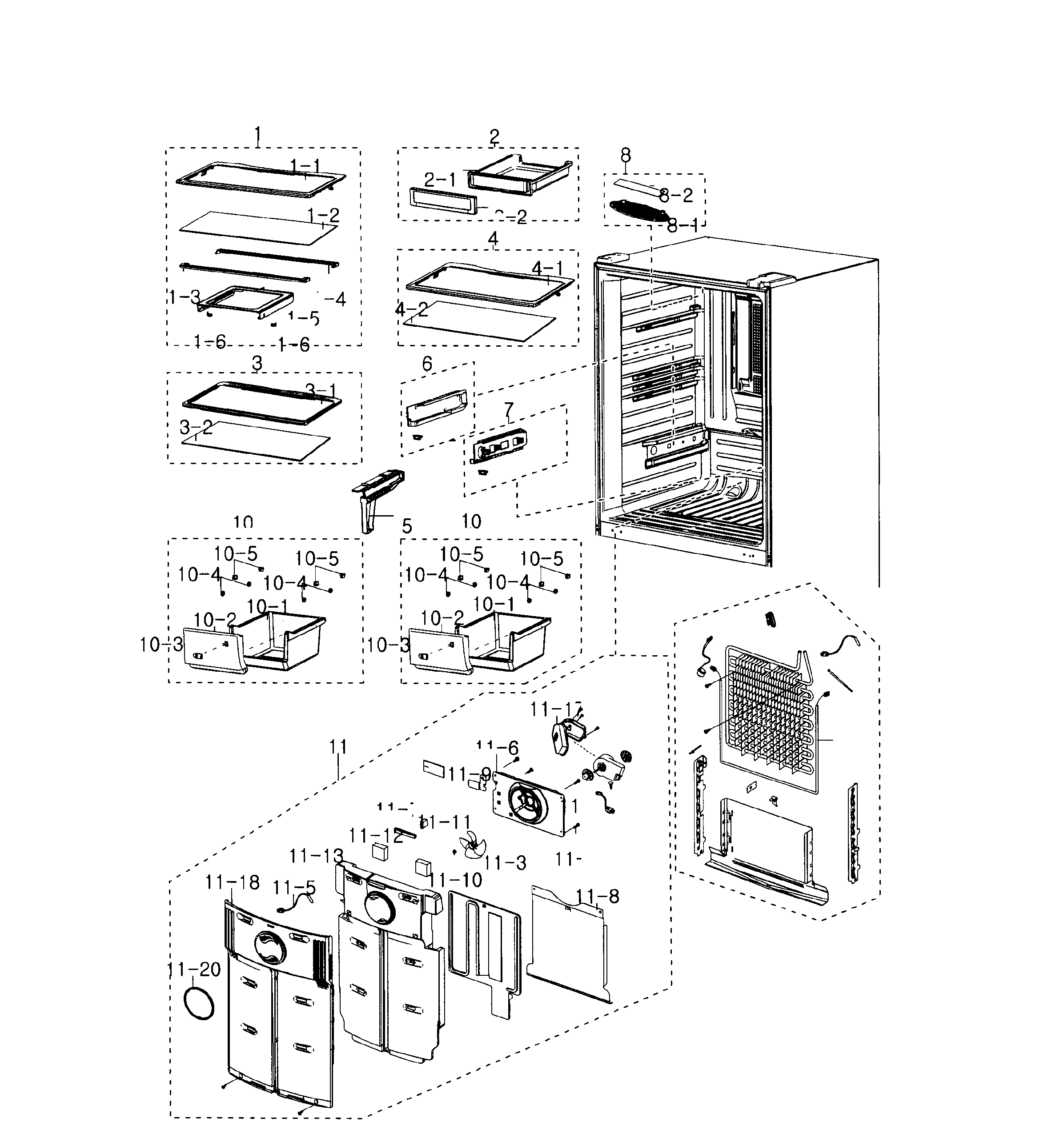 Samsung RB195ACPN/XAA-01 refrigerator diagram