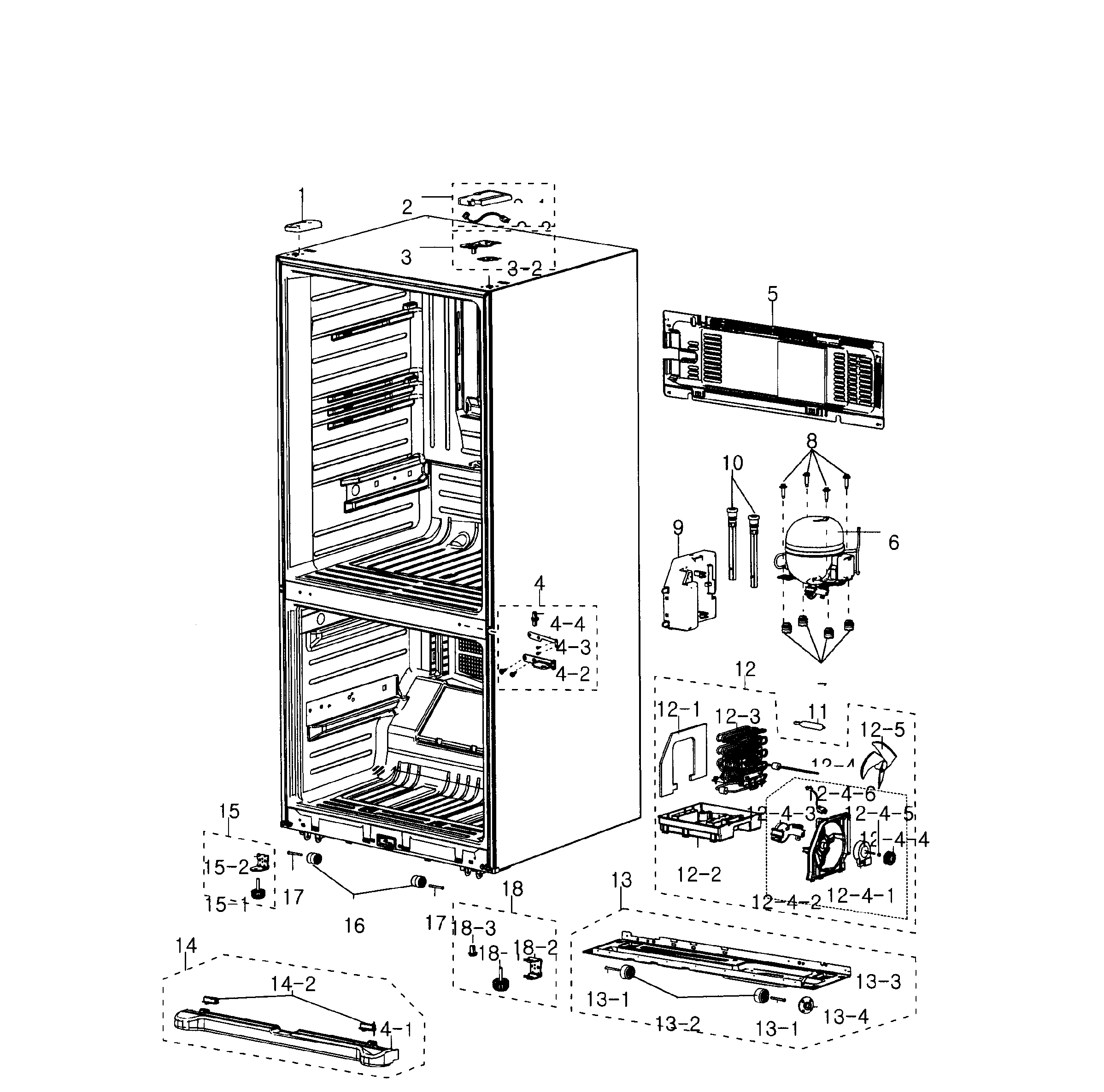 Samsung RB195ACPN/XAA-01 cabinet diagram