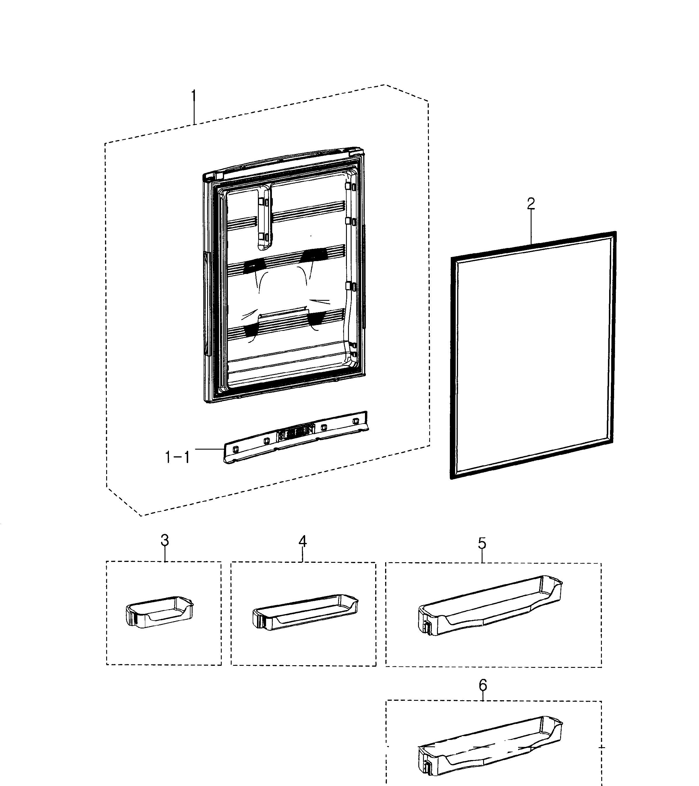 Samsung RB195ACPN/XAA-01 refrig door diagram