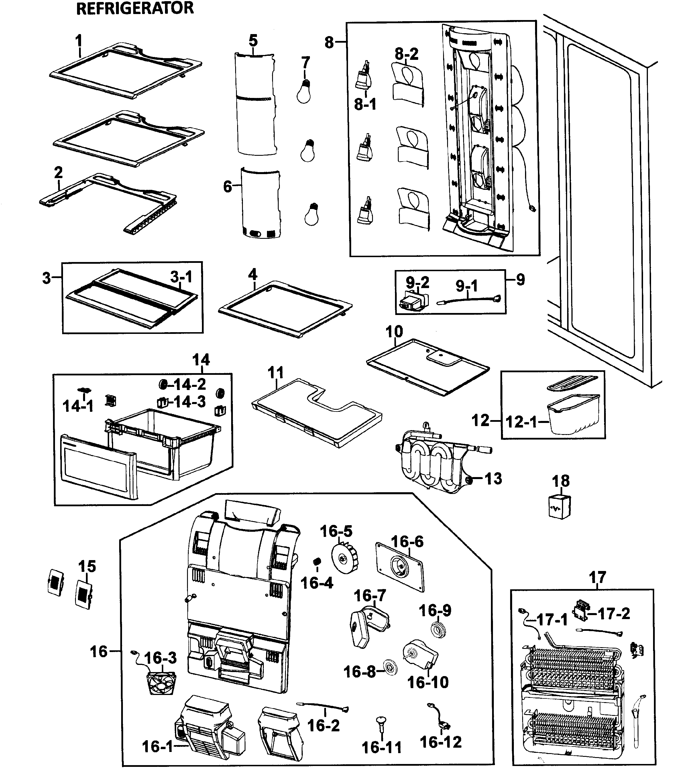 Samsung RM257ABBP/XAA-00 refrigerator diagram
