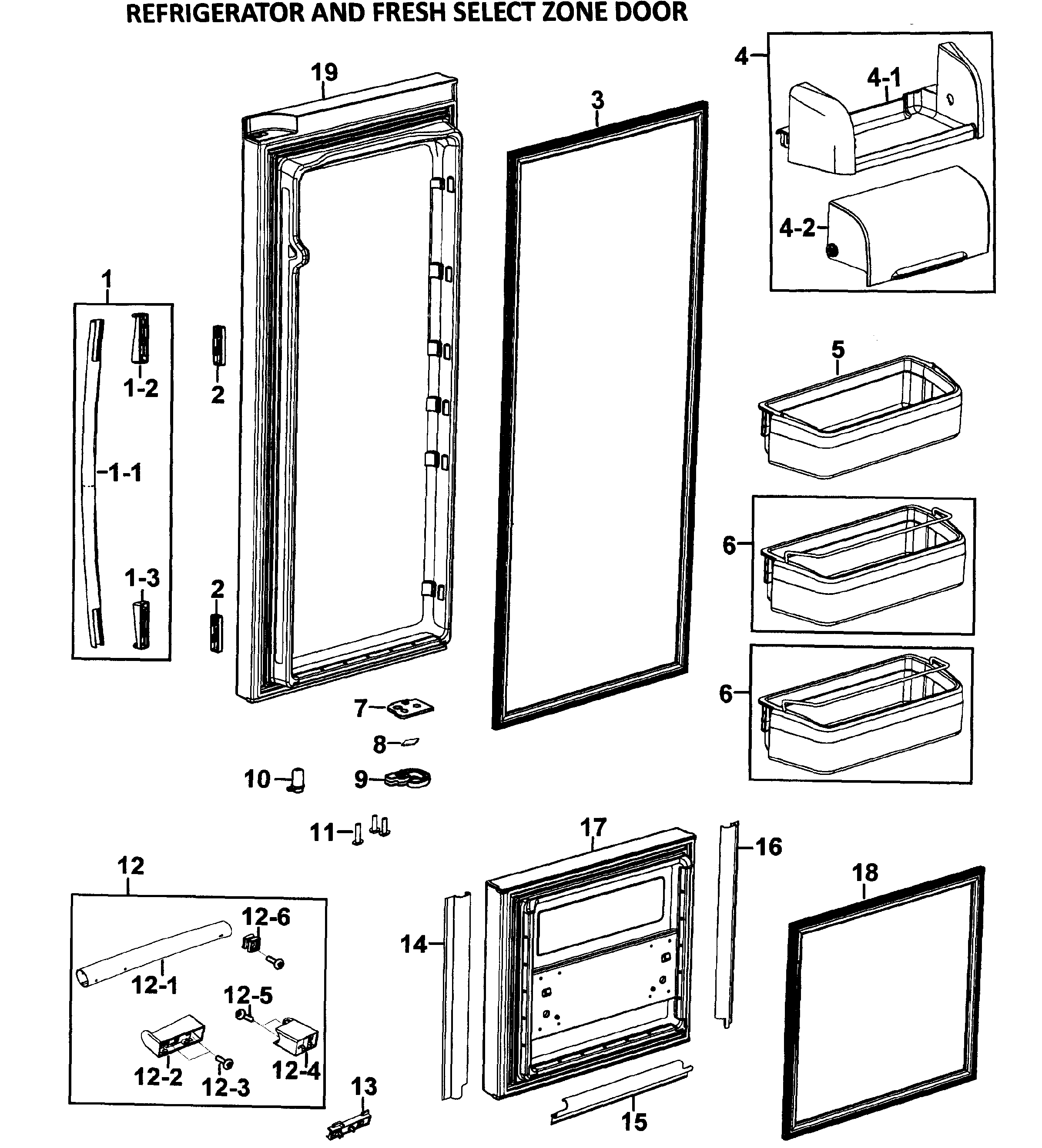 Samsung RM257ABBP/XAA-00 right doors diagram