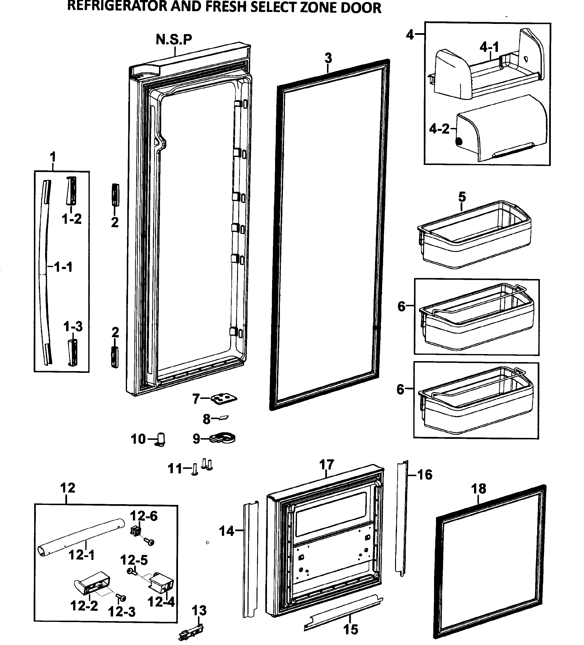 Samsung RM257ABRS/XAA-00 right doors diagram