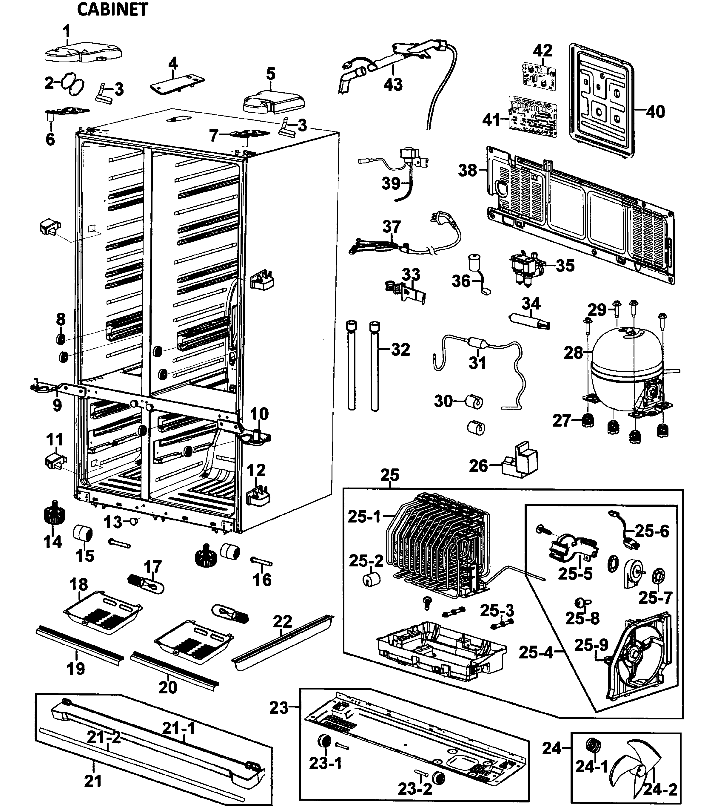 Samsung RM257ACRS/XAA-00 cabinet diagram