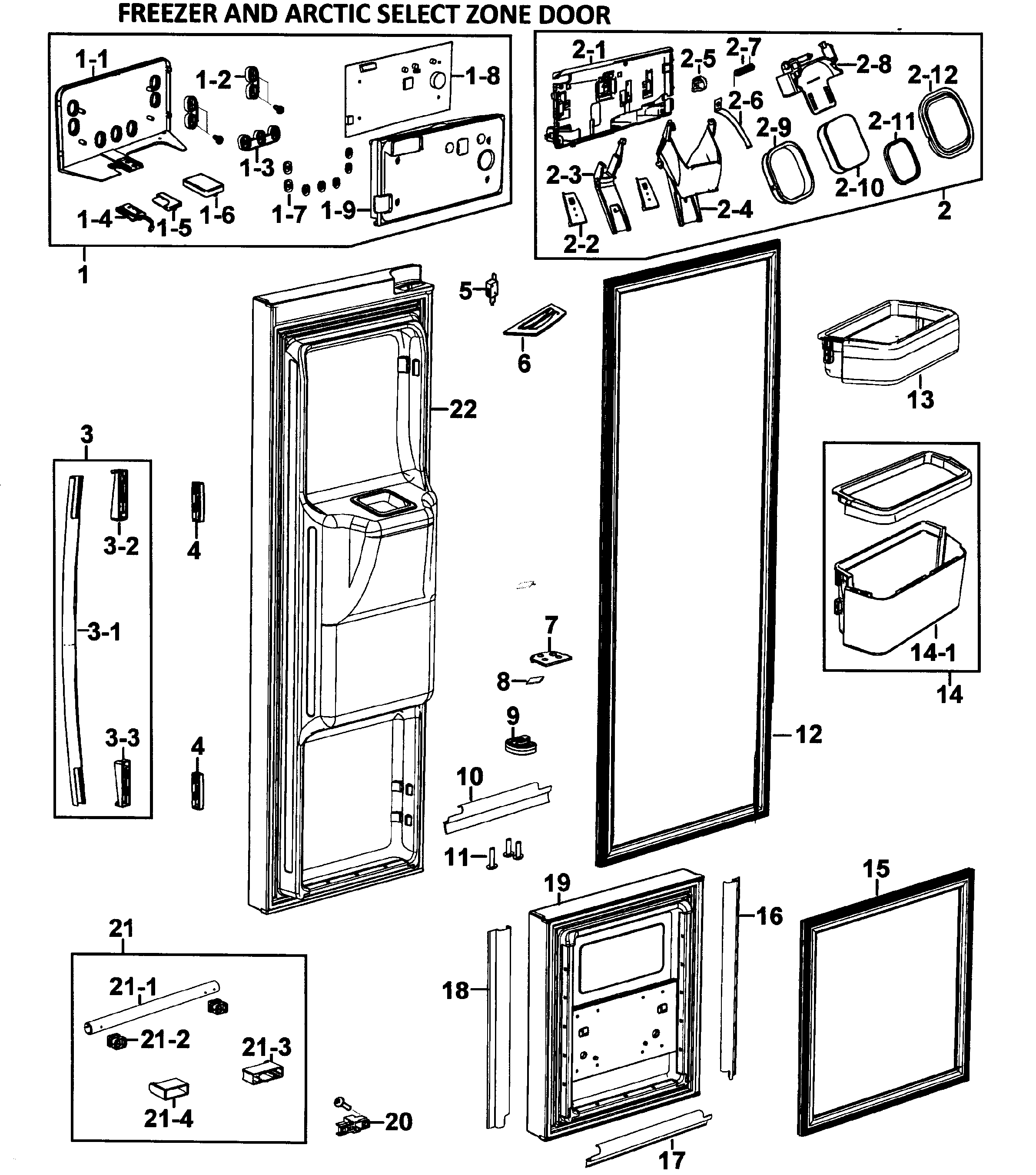 Samsung RM257ACRS/XAA-00 left doors diagram