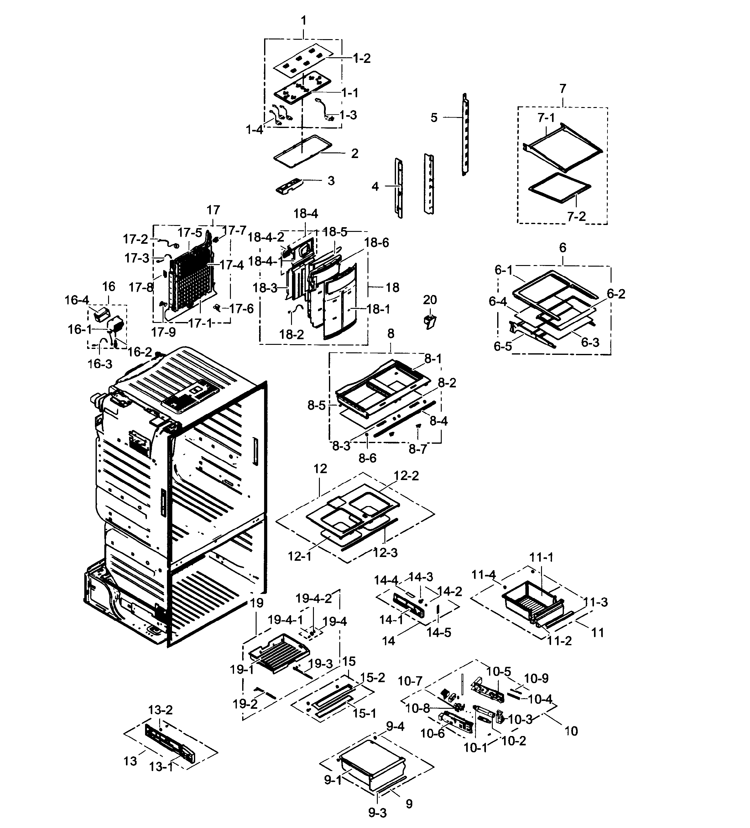 Samsung RF261BEAEBC/AA-01 refrigerator diagram