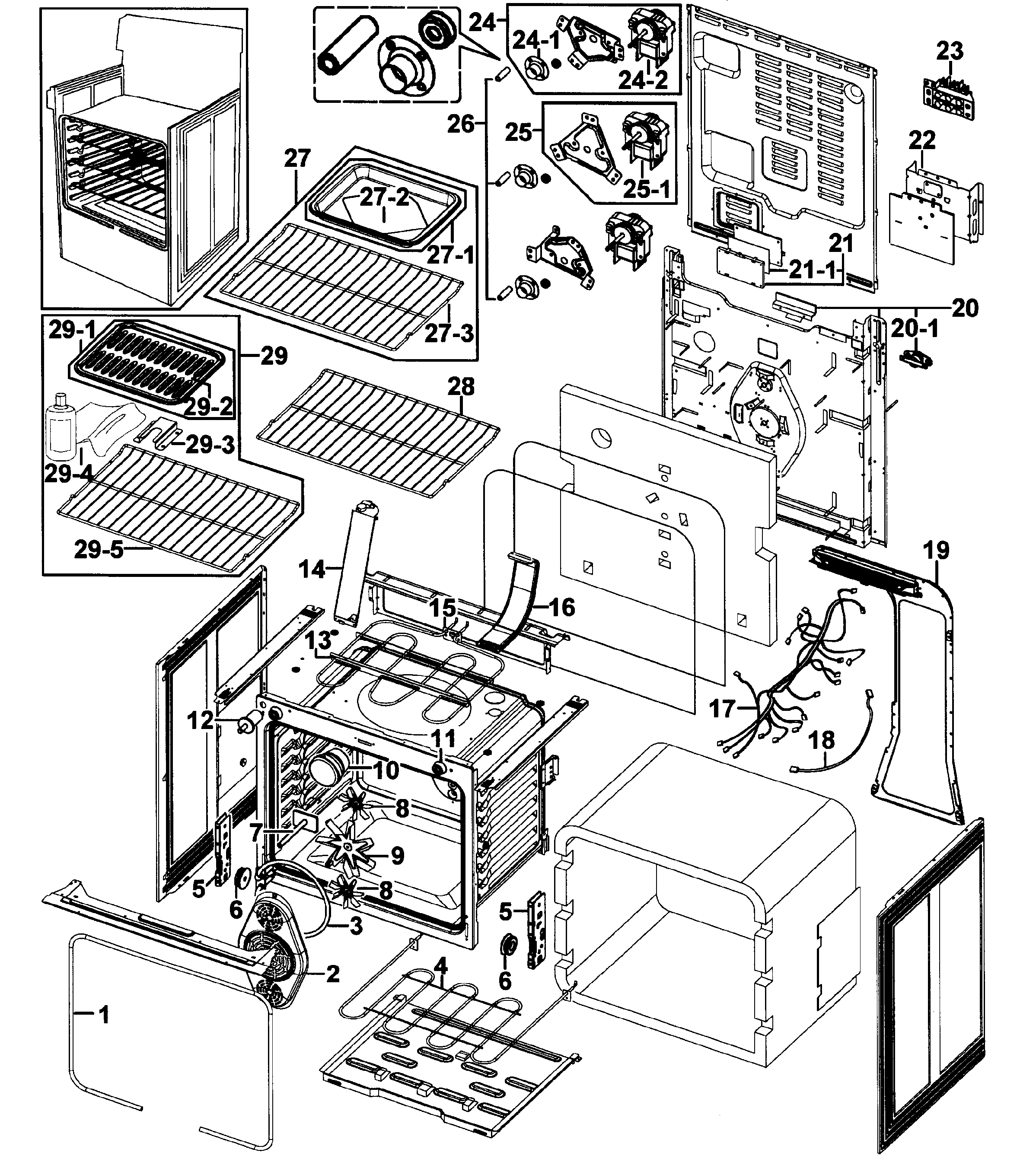 Samsung FTQ307NWGX/XAA-00 cavity assy diagram