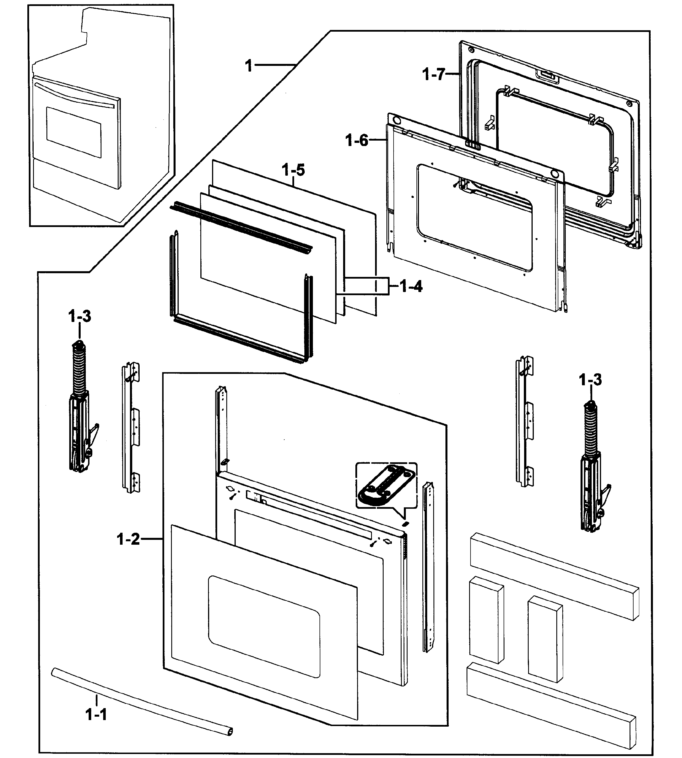 Samsung FTQ307NWGX/XAA-00 door assy diagram