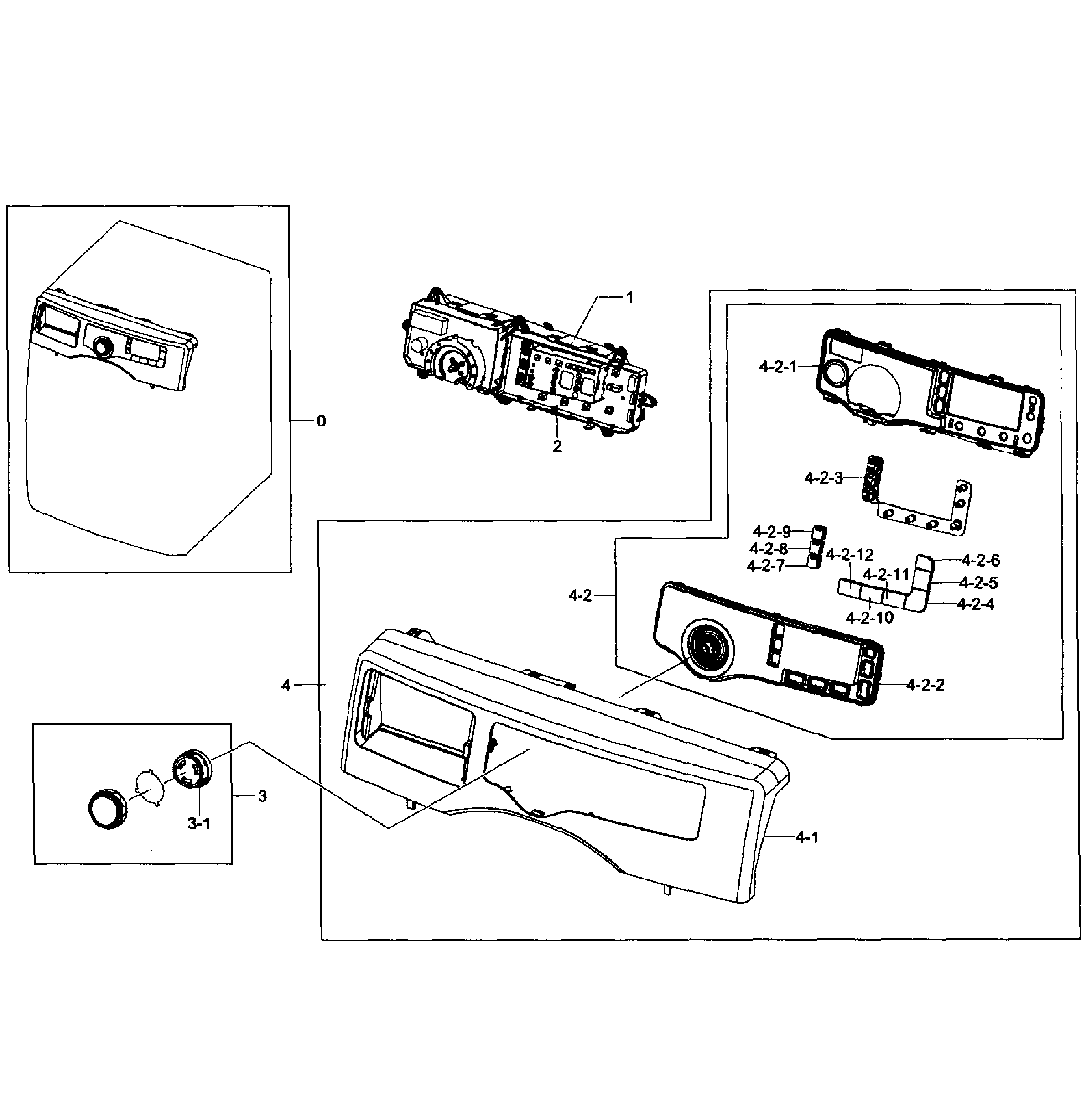 Samsung WF361BVBEWR/A1-01 control panel diagram