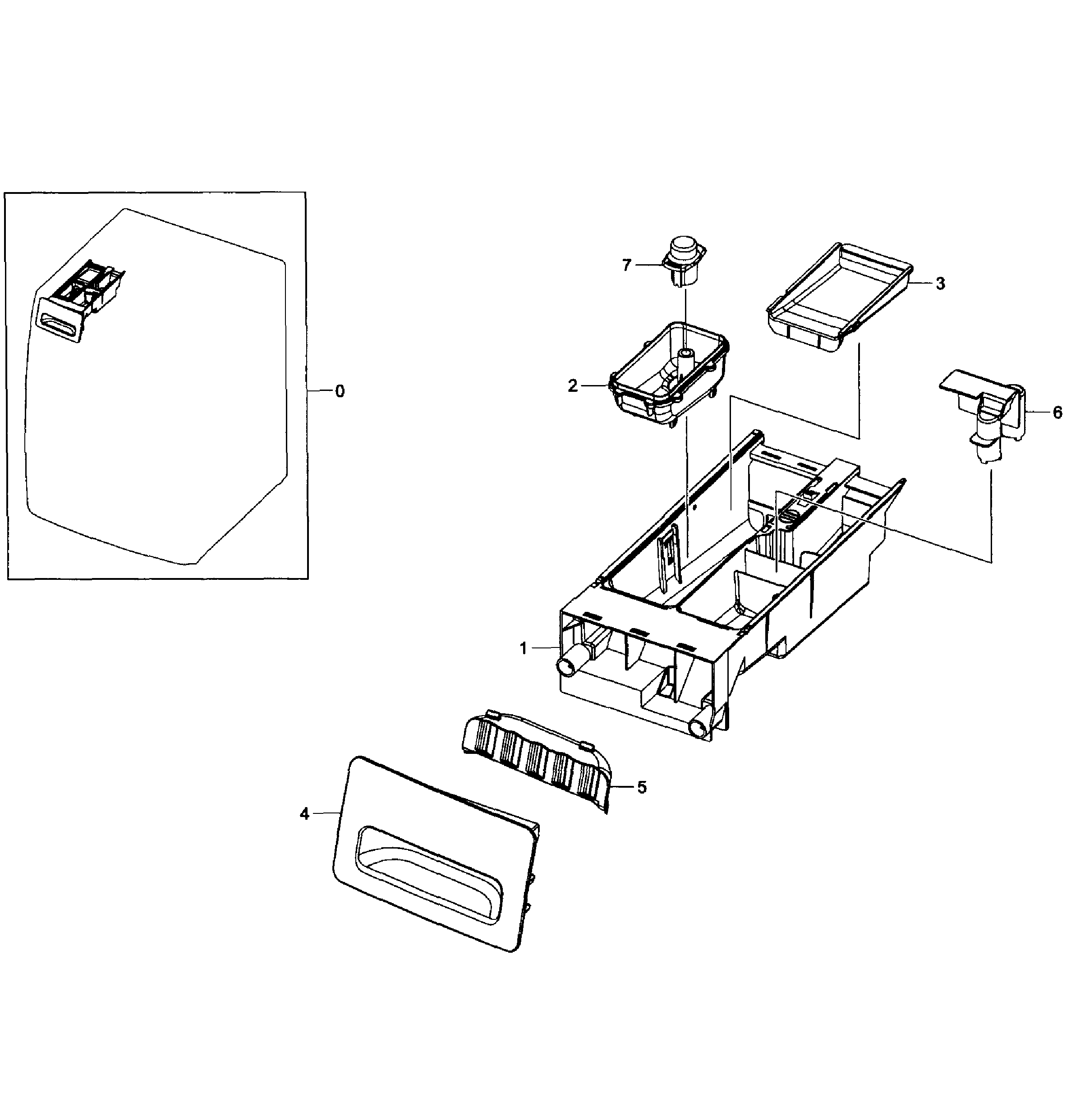 Samsung WF361BVBEWR/A1-01 drawer assy diagram
