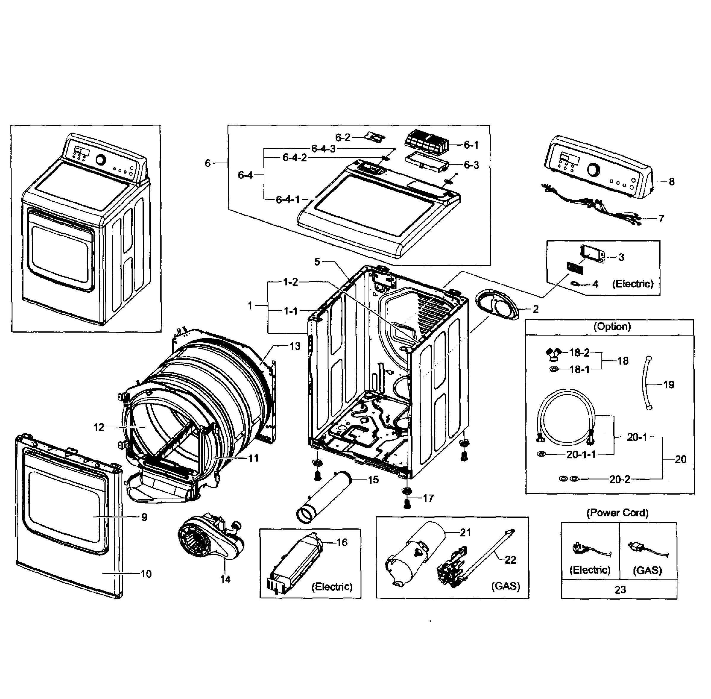 Samsung DV484GTHAWR/A1-01 main assy diagram