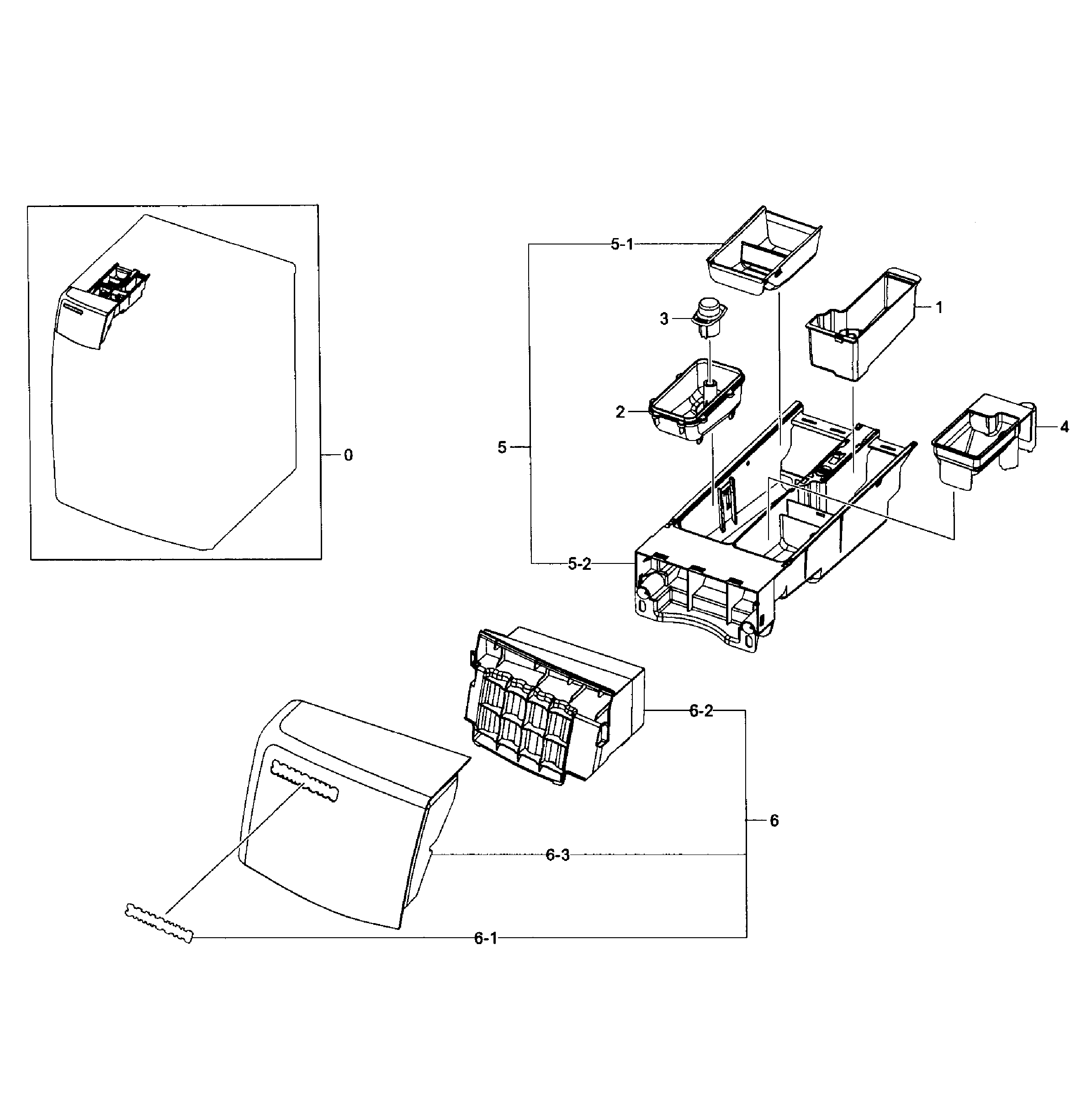 Samsung WF435ATGJWR/A1-01 drawer assy diagram