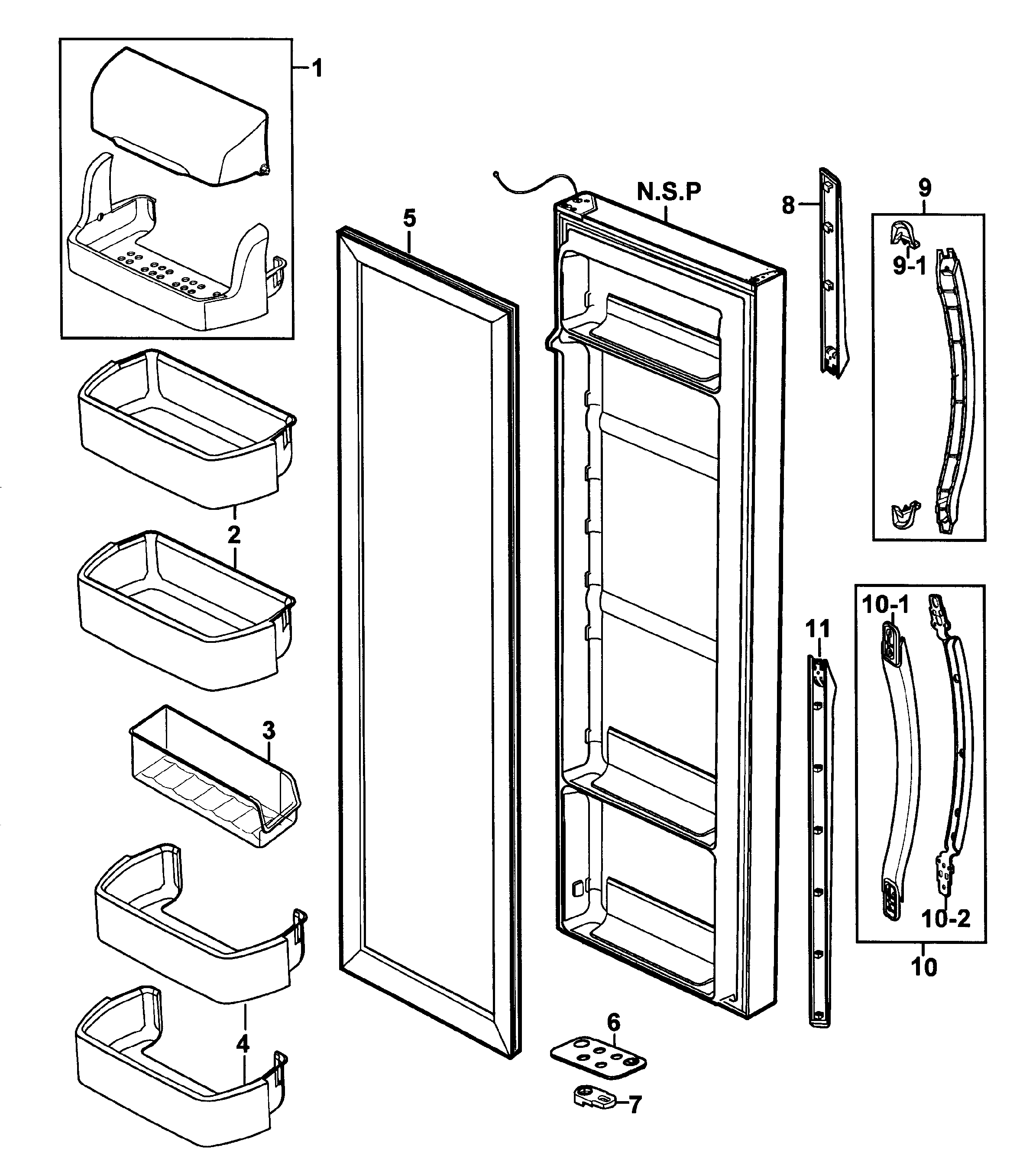 Samsung RS2630SH/XAA-00 right door diagram