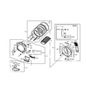 Samsung DV407AEW/XAA-02 drum assy diagram