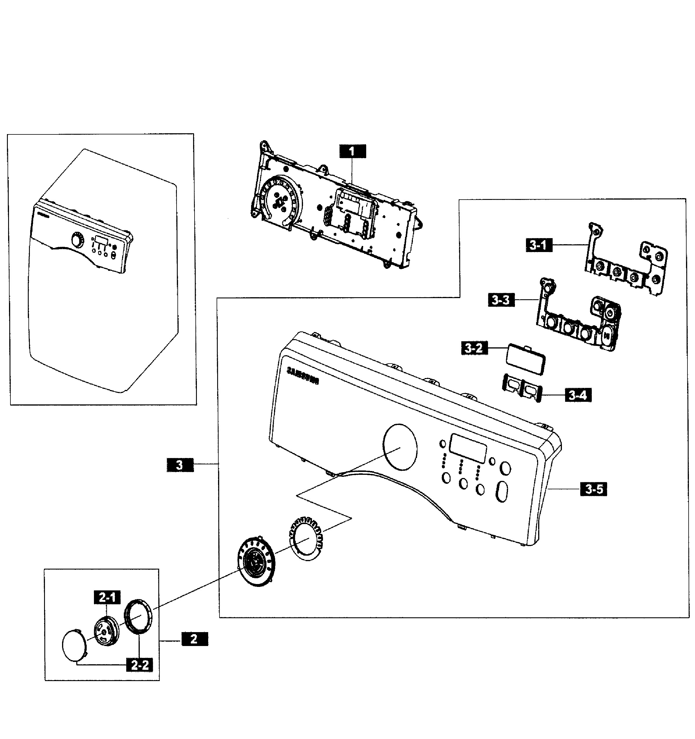 Samsung DV365ETBGWR/A3-01 control panel diagram