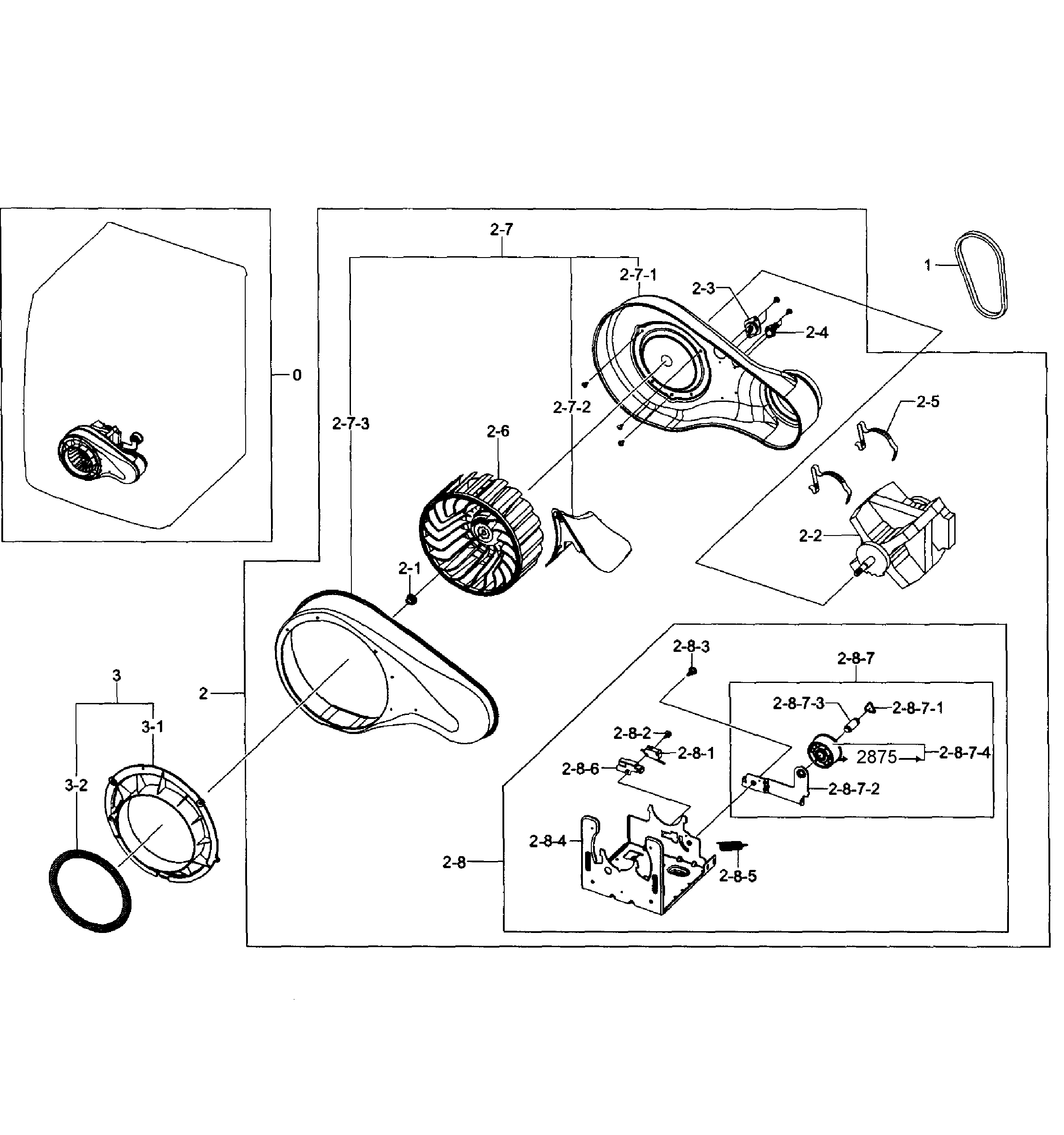 Samsung DV435ETGJWR/A1-01 motor assy diagram