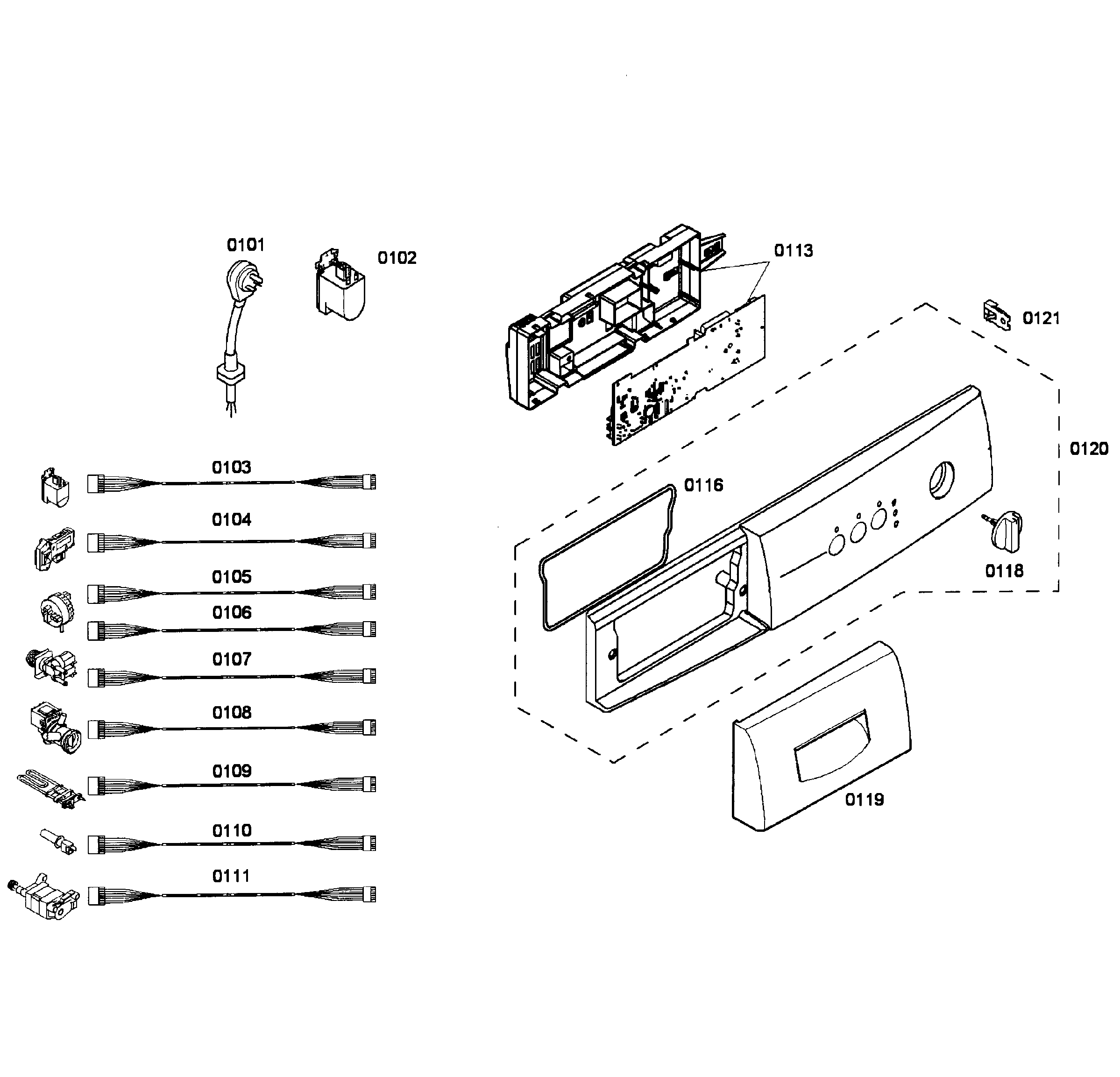 Bosch WAE20060UC/01 control panel diagram