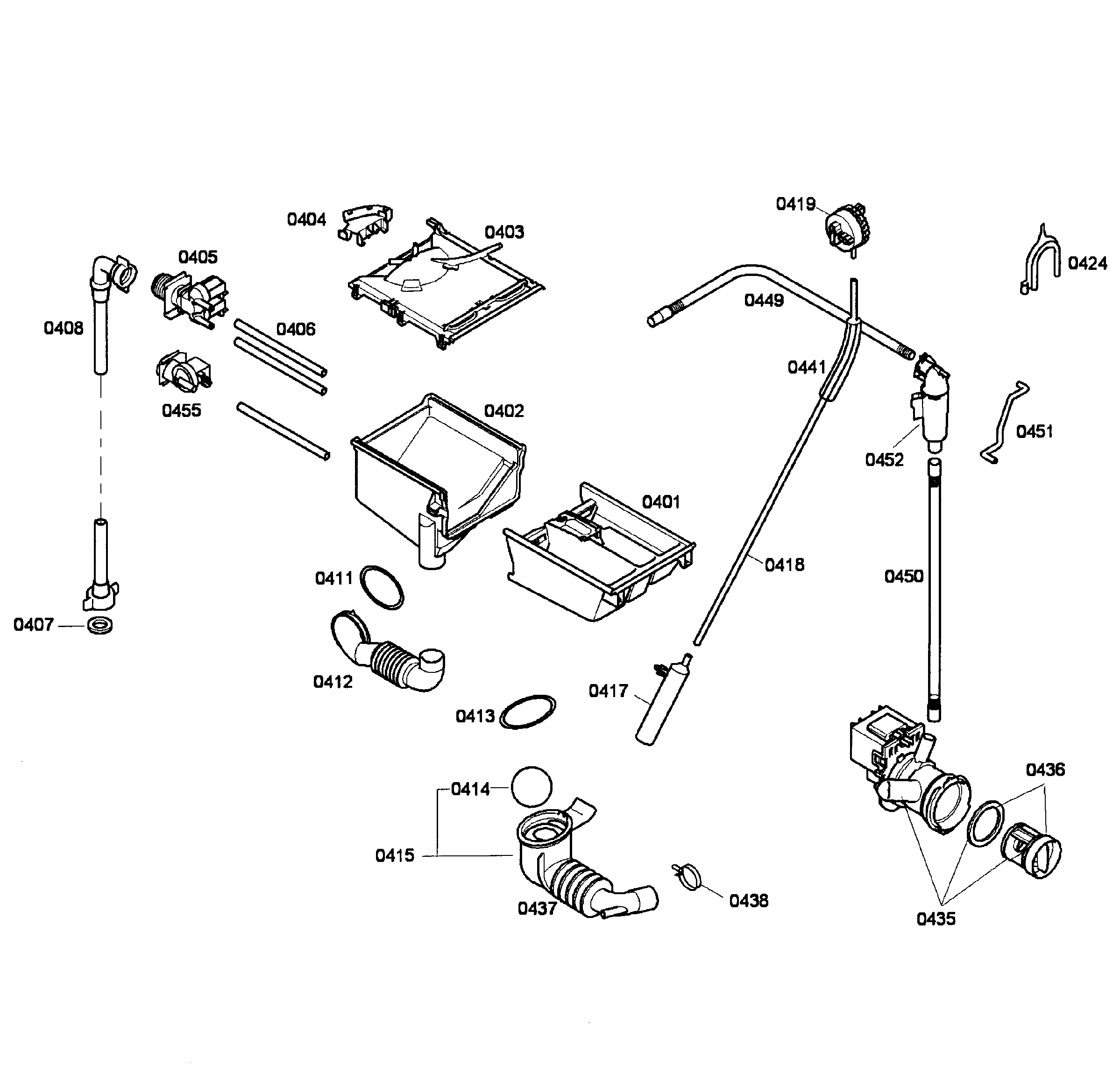 Bosch WAE20060UC/01 dispensr/pump assy diagram