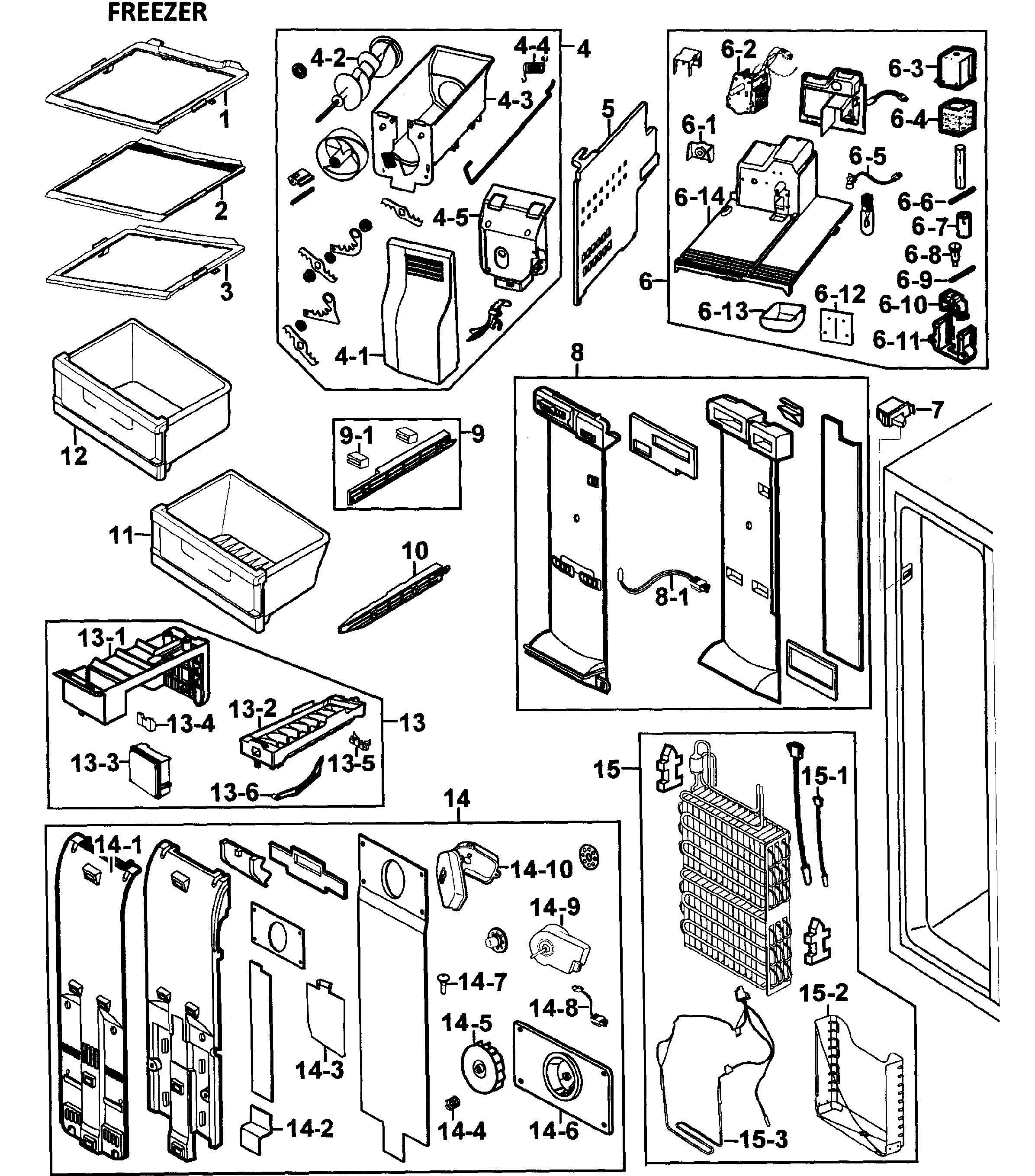 Samsung RS275ACRS/XAA-00 freezer diagram