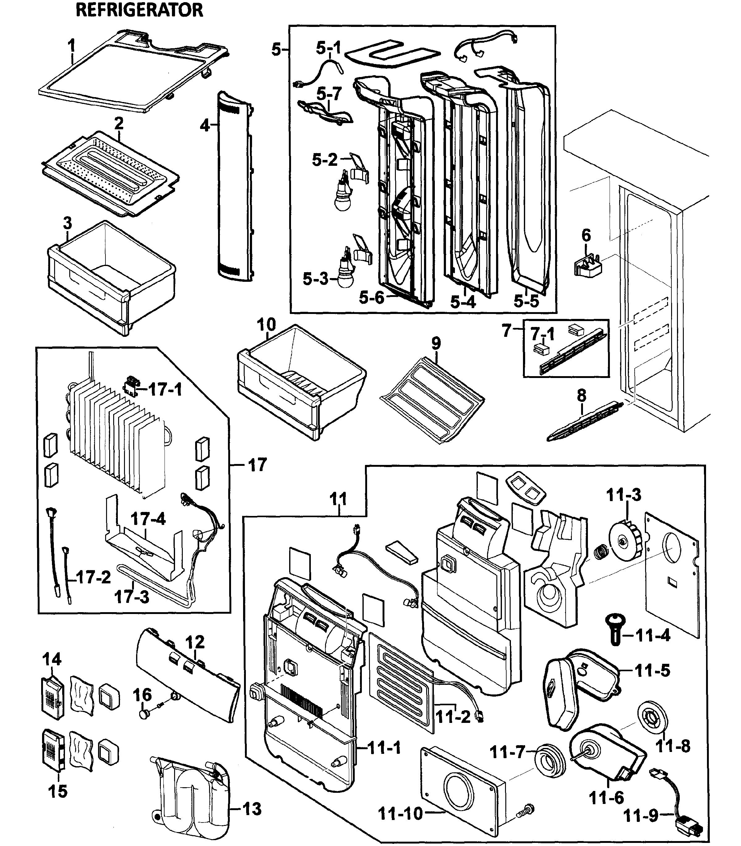 Samsung RS275ACRS/XAA-00 refrigerator diagram