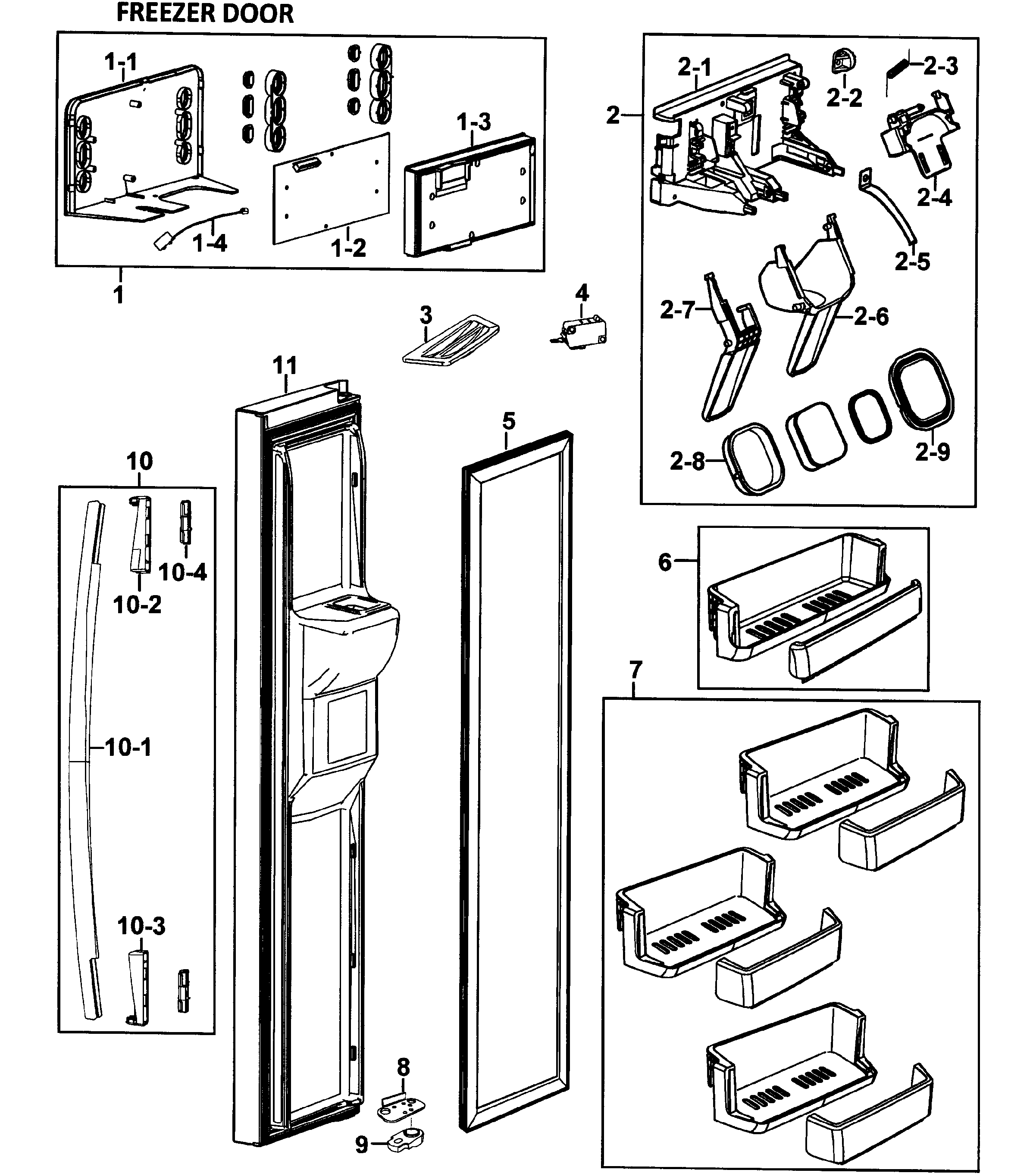 Samsung RS275ACWP/XAA-00 left door diagram