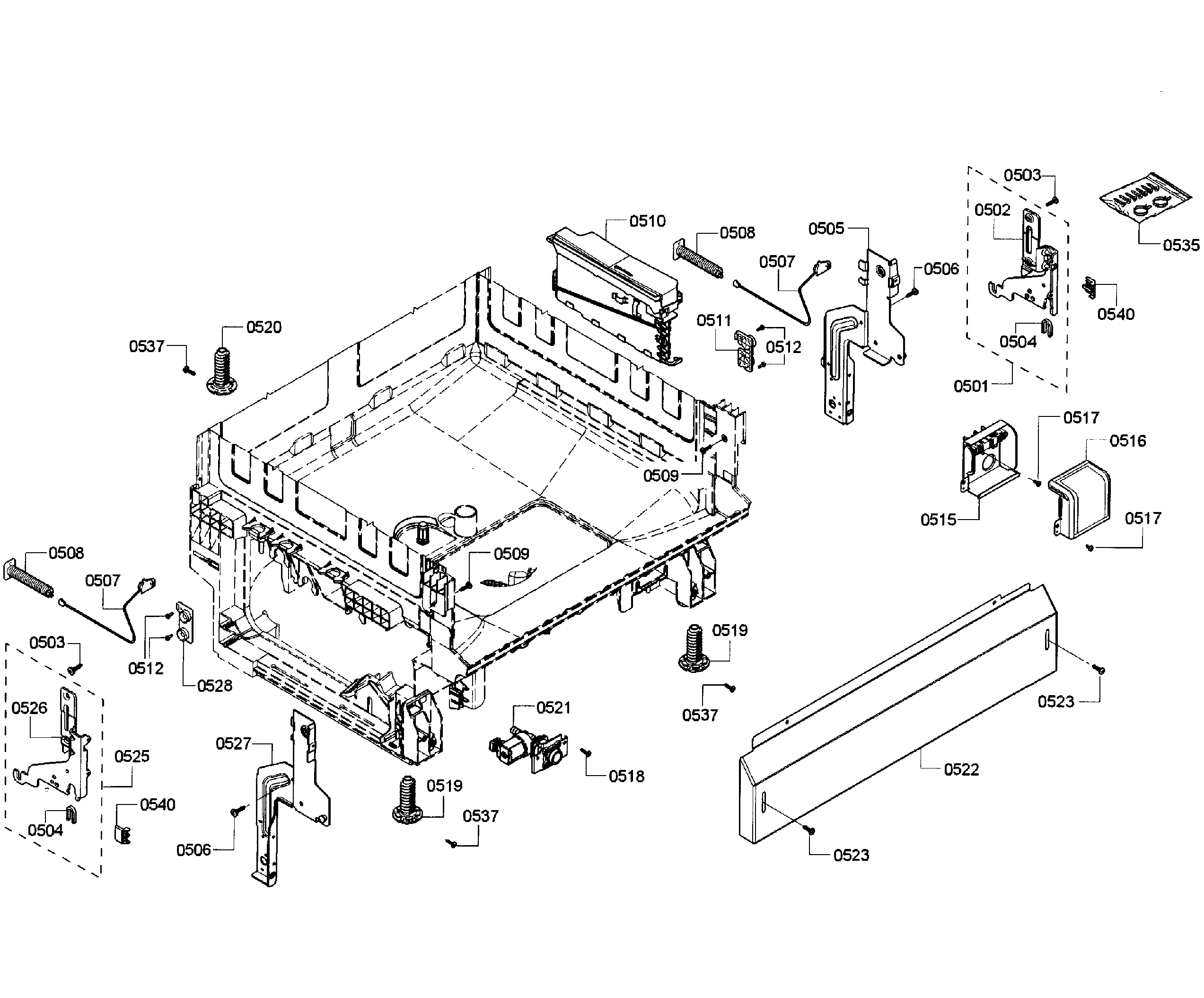 Bosch SHE3AR55UC/08 base assy diagram